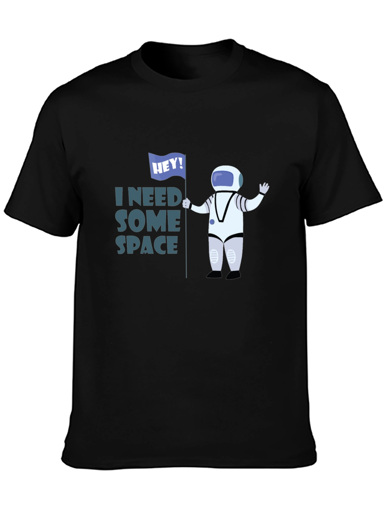 Camiseta Negra Necesito Espacio Astronauta Divertido
