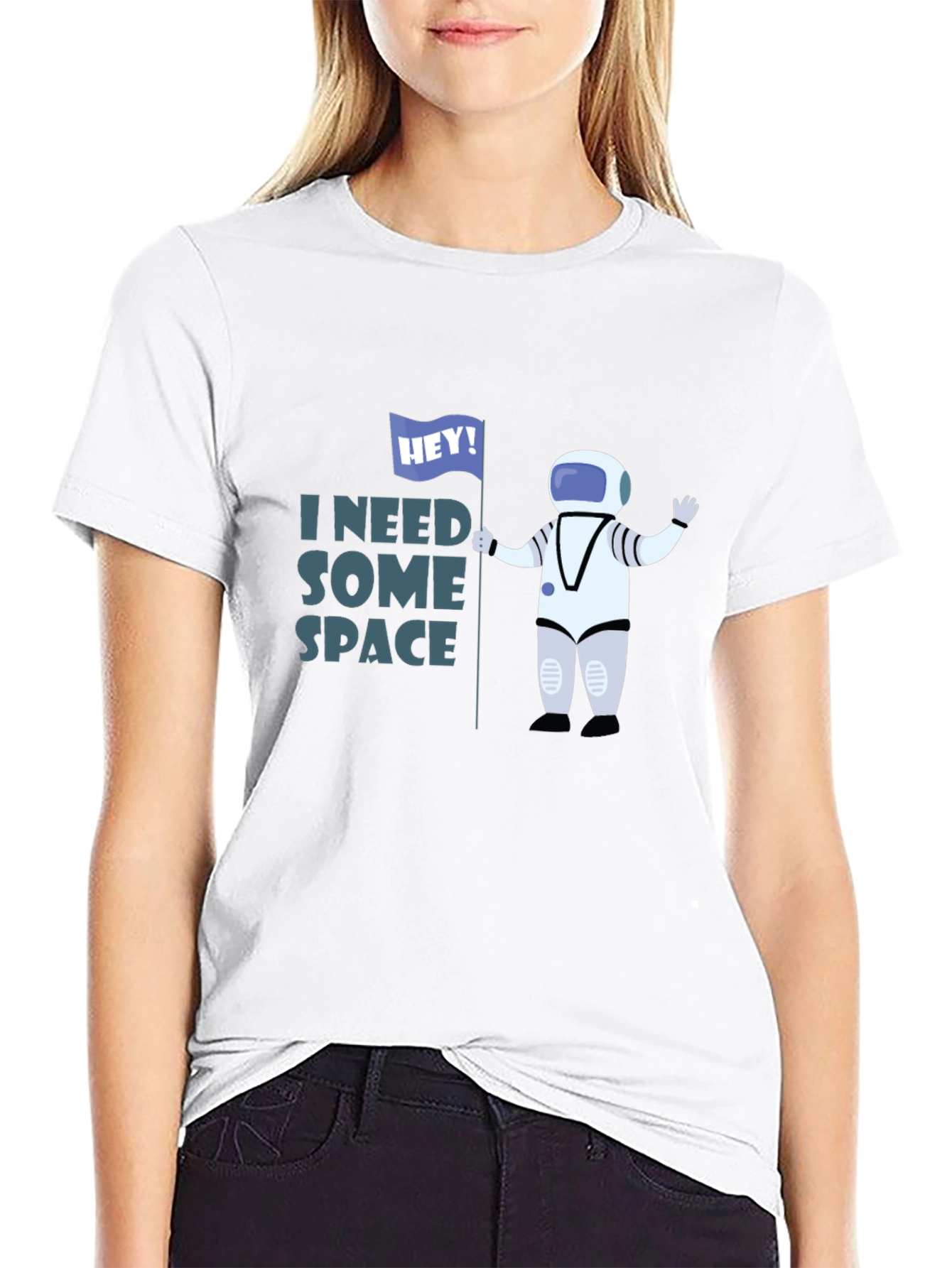 Camiseta Negra Necesito Espacio Astronauta Divertido