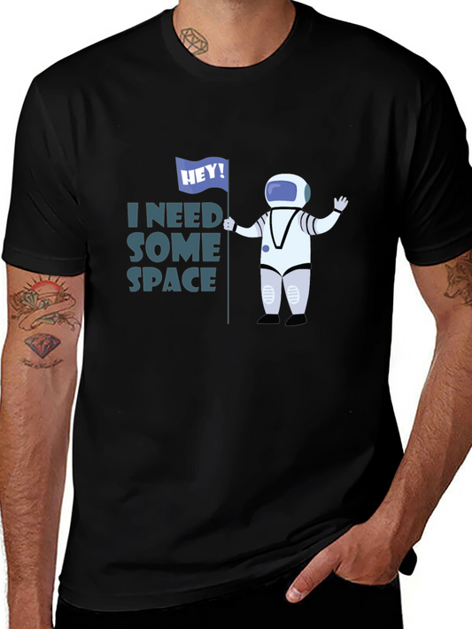 Camiseta Negra Necesito Espacio Astronauta Divertido