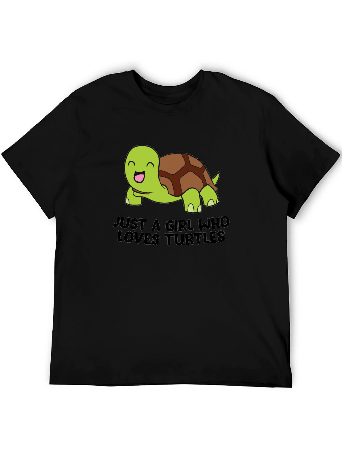 Camiseta Negra Just a Girl Who Loves Turtles