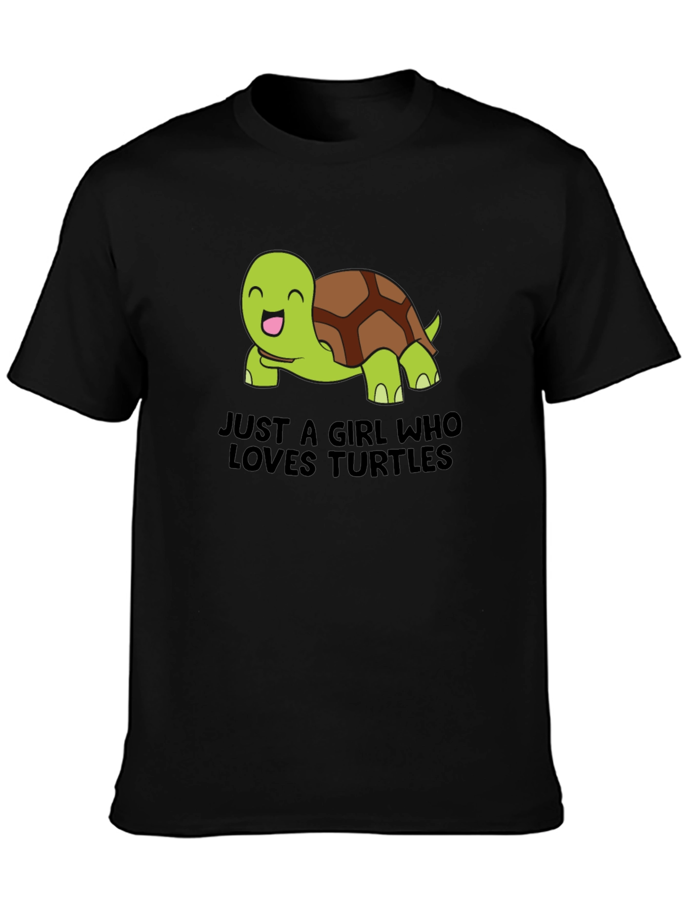 Camiseta Negra Just a Girl Who Loves Turtles