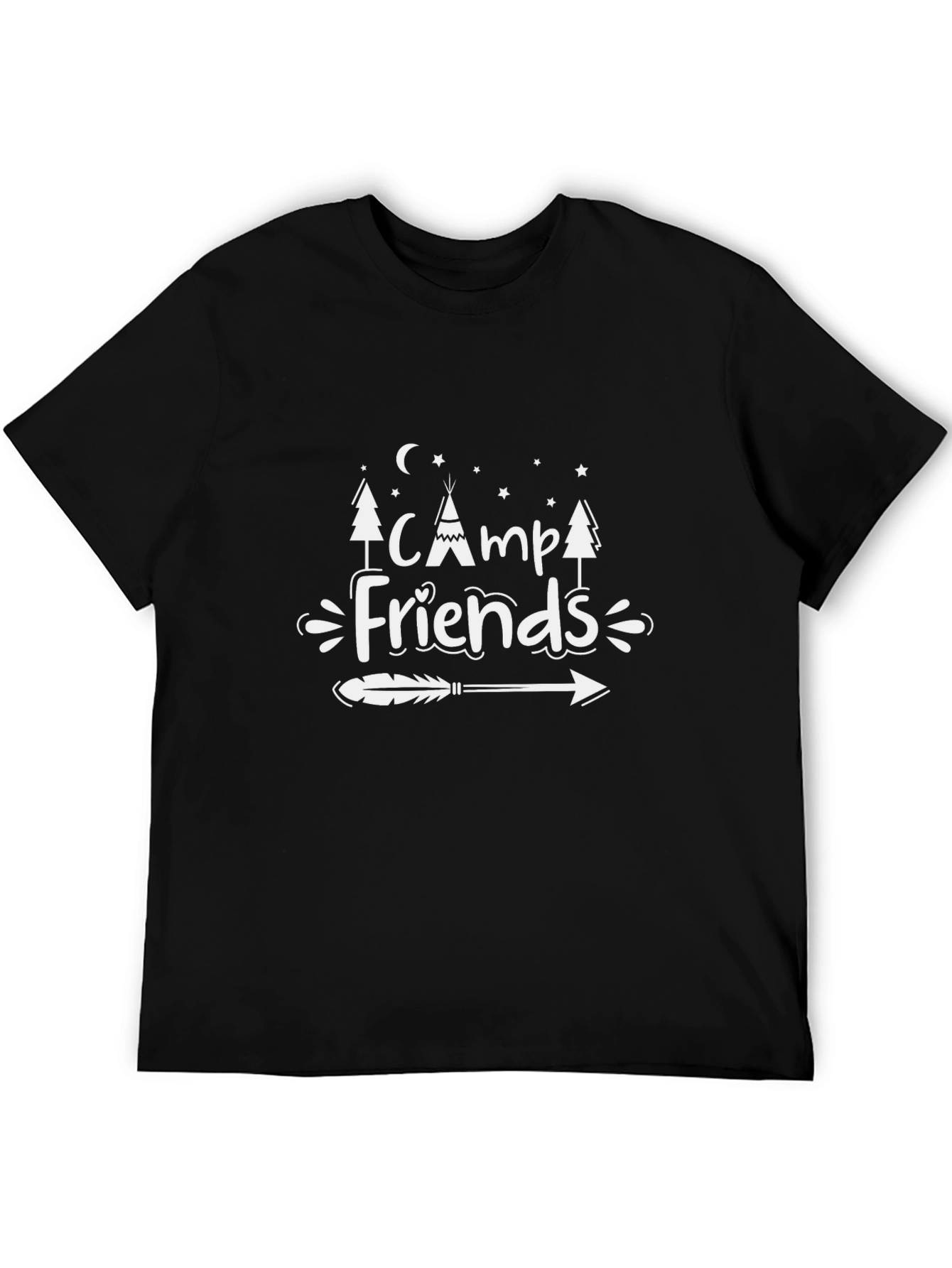 Camiseta Negra Camp Friends Diseño Aventura