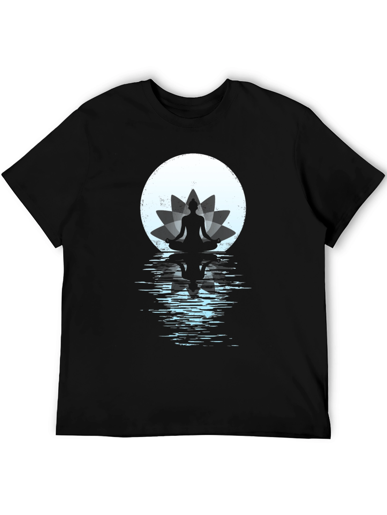 Camiseta Hombre Yoga Lotus Moon Negra