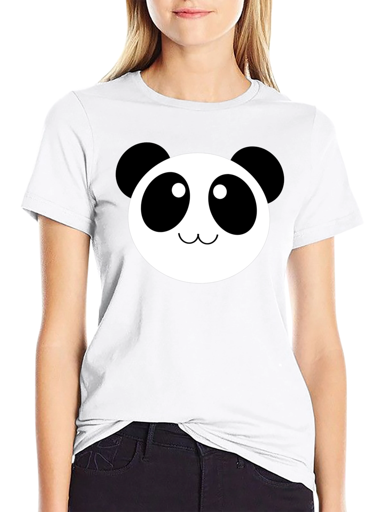 Camiseta Negra con Diseño de Panda