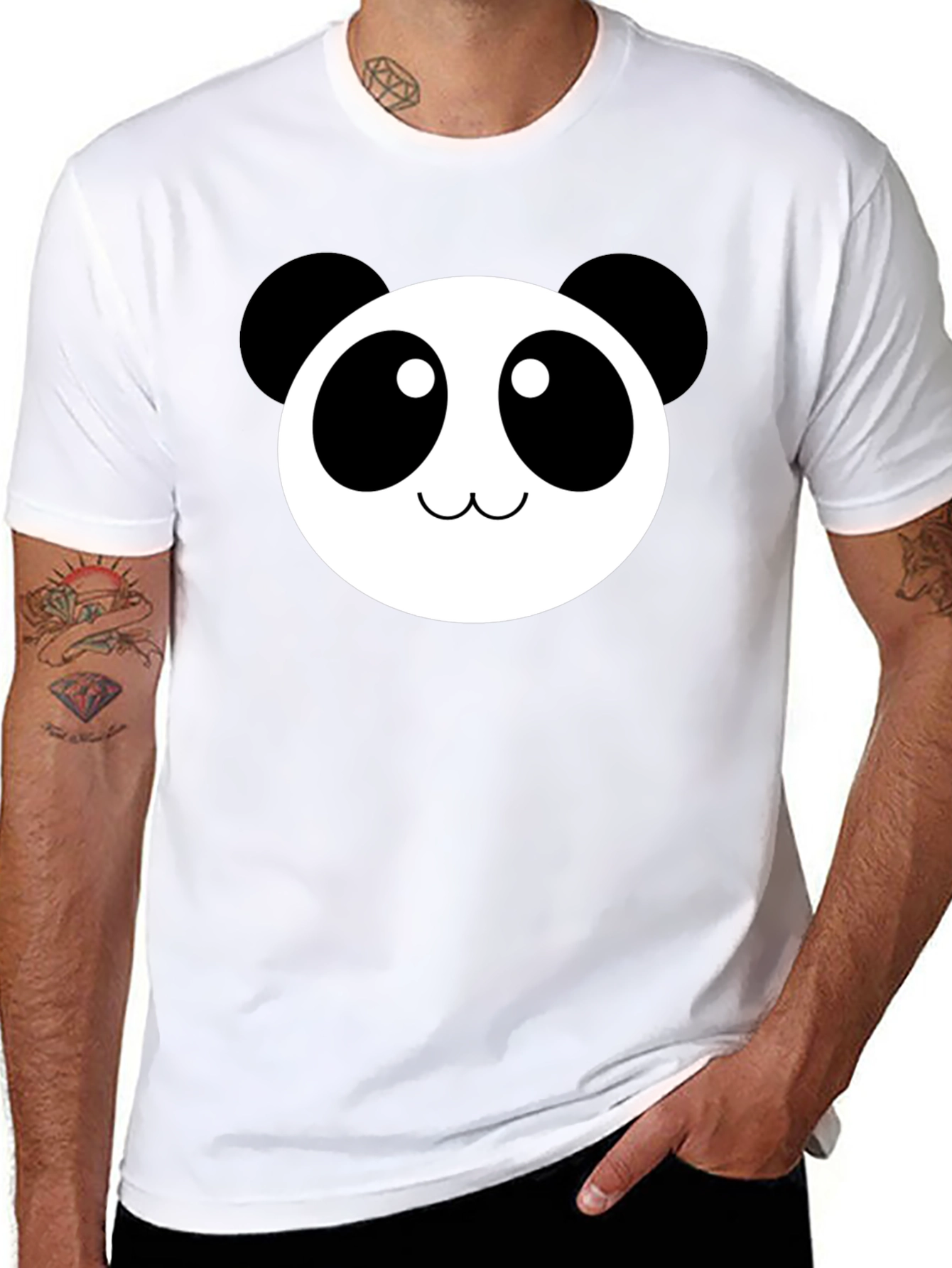 Camiseta Negra con Diseño de Panda