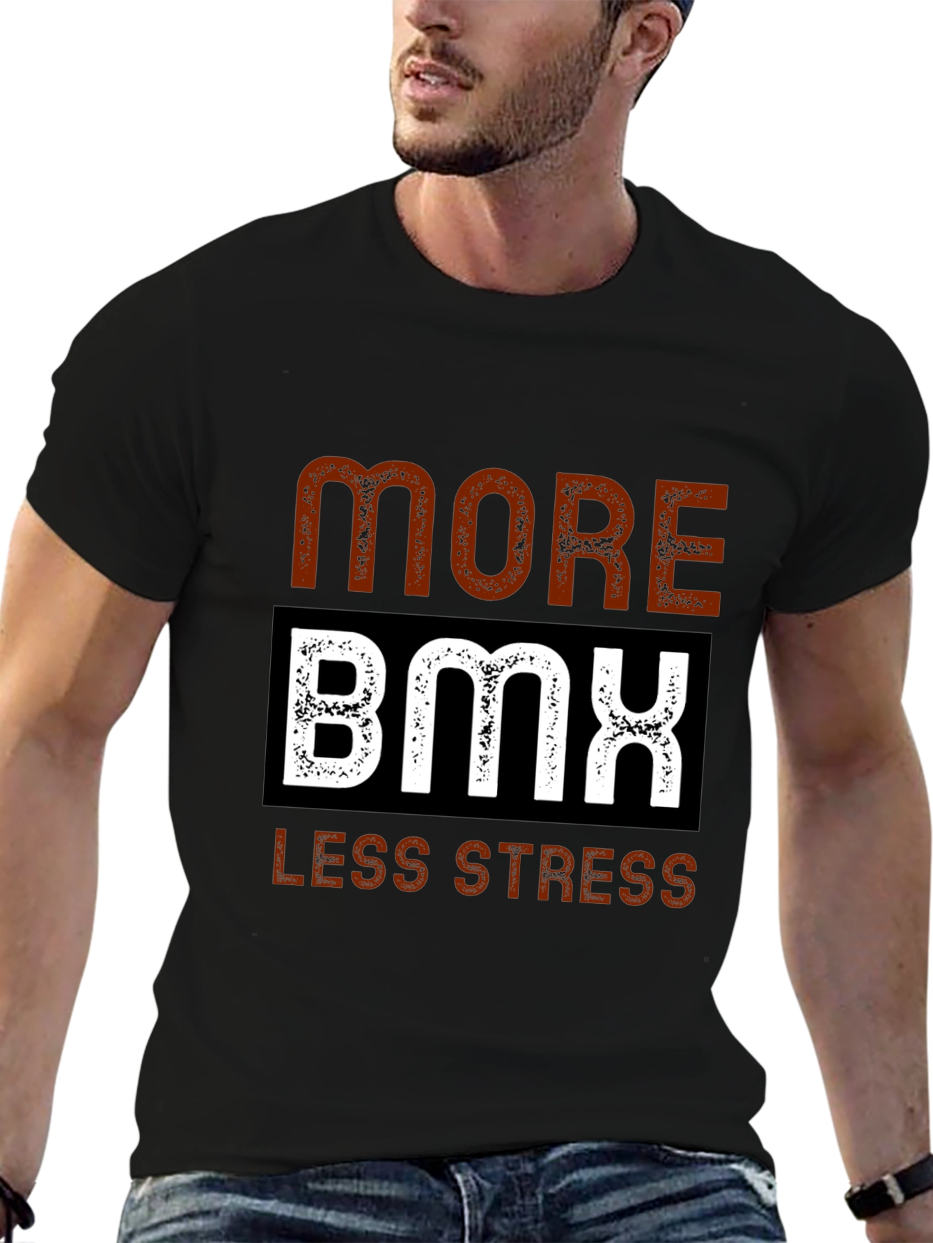 Camiseta Negra More BMX Less Stress