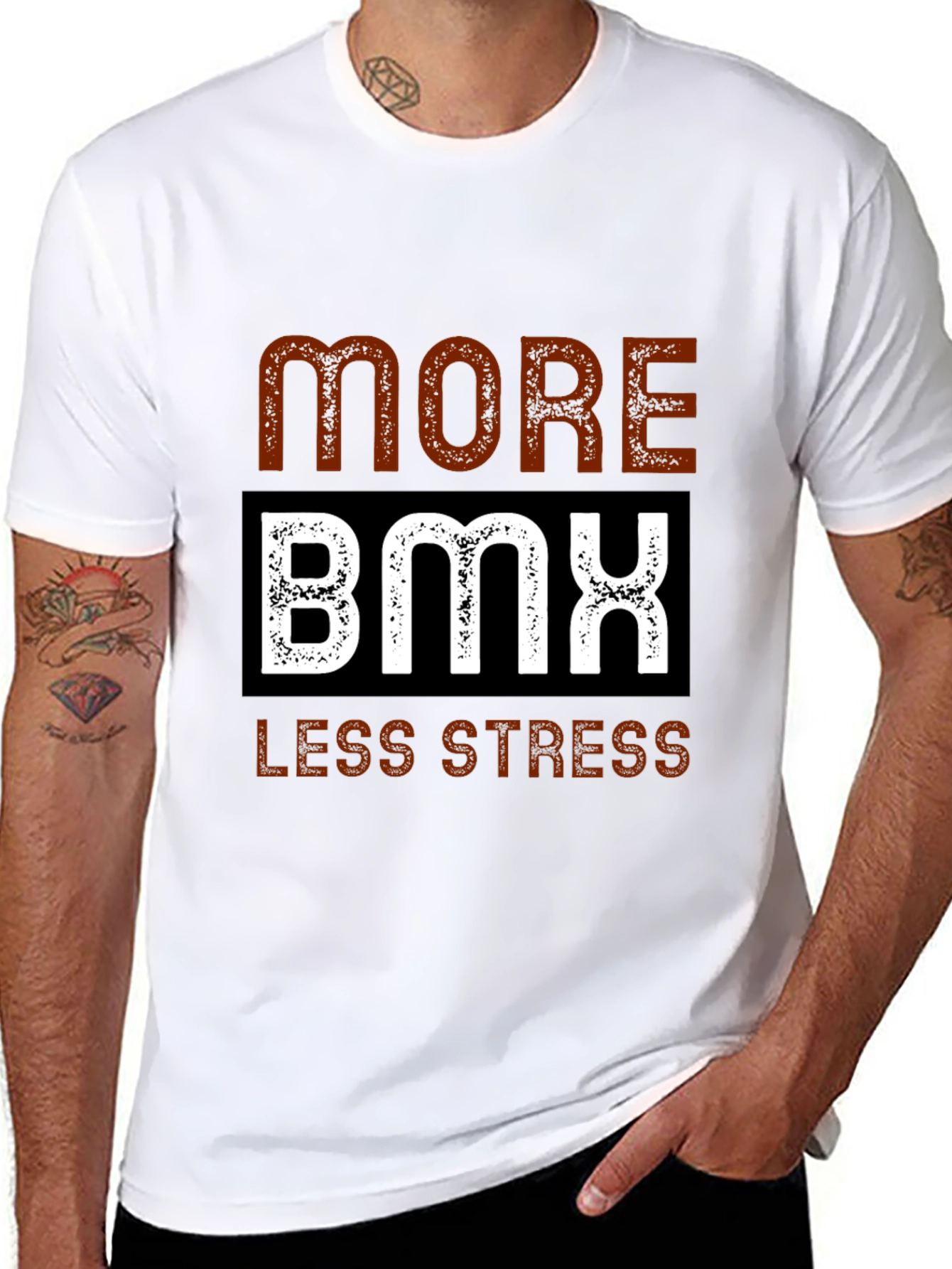 Camiseta Negra More BMX Less Stress