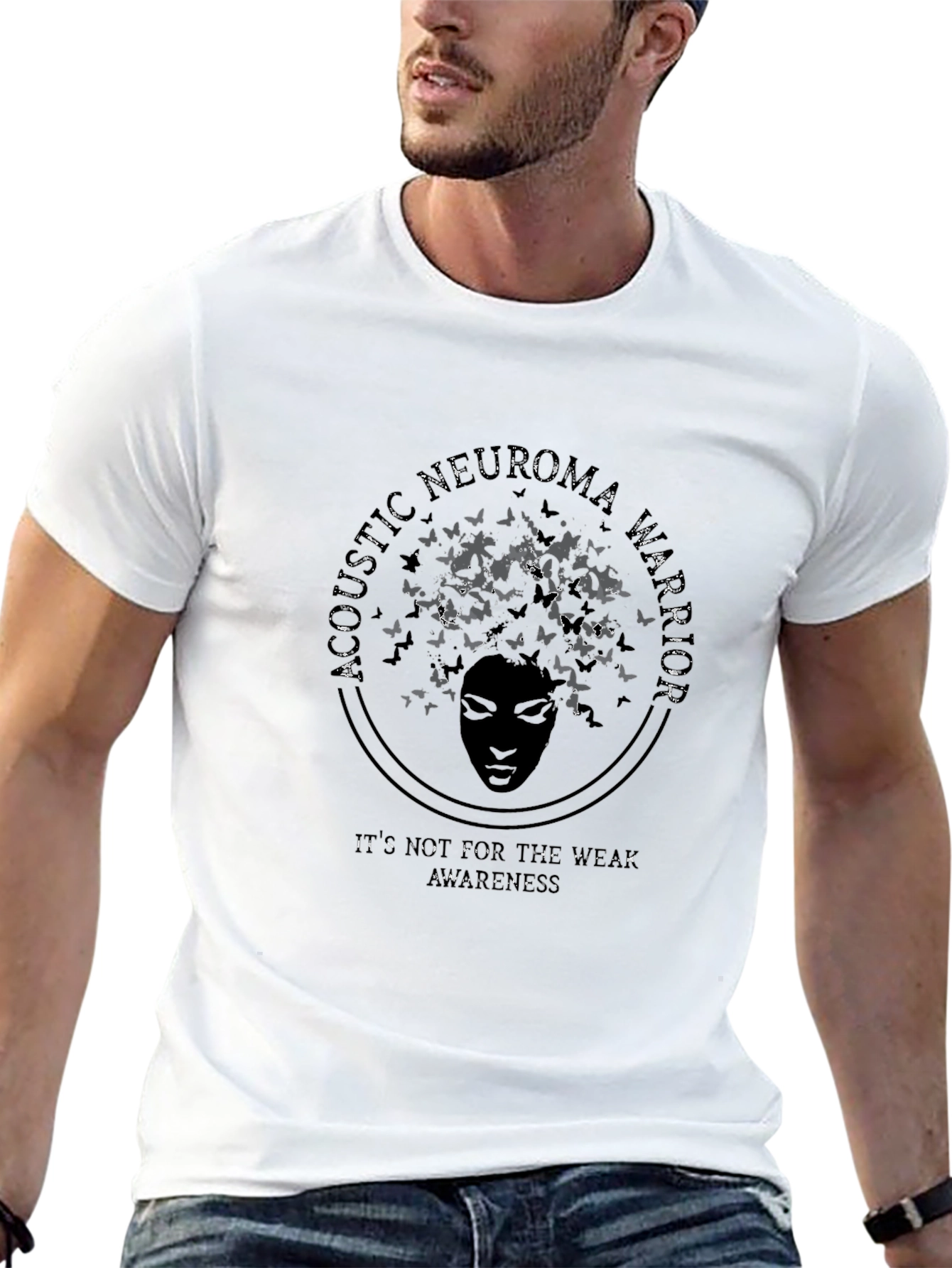 Camiseta Negra Con Diseño de Concientización