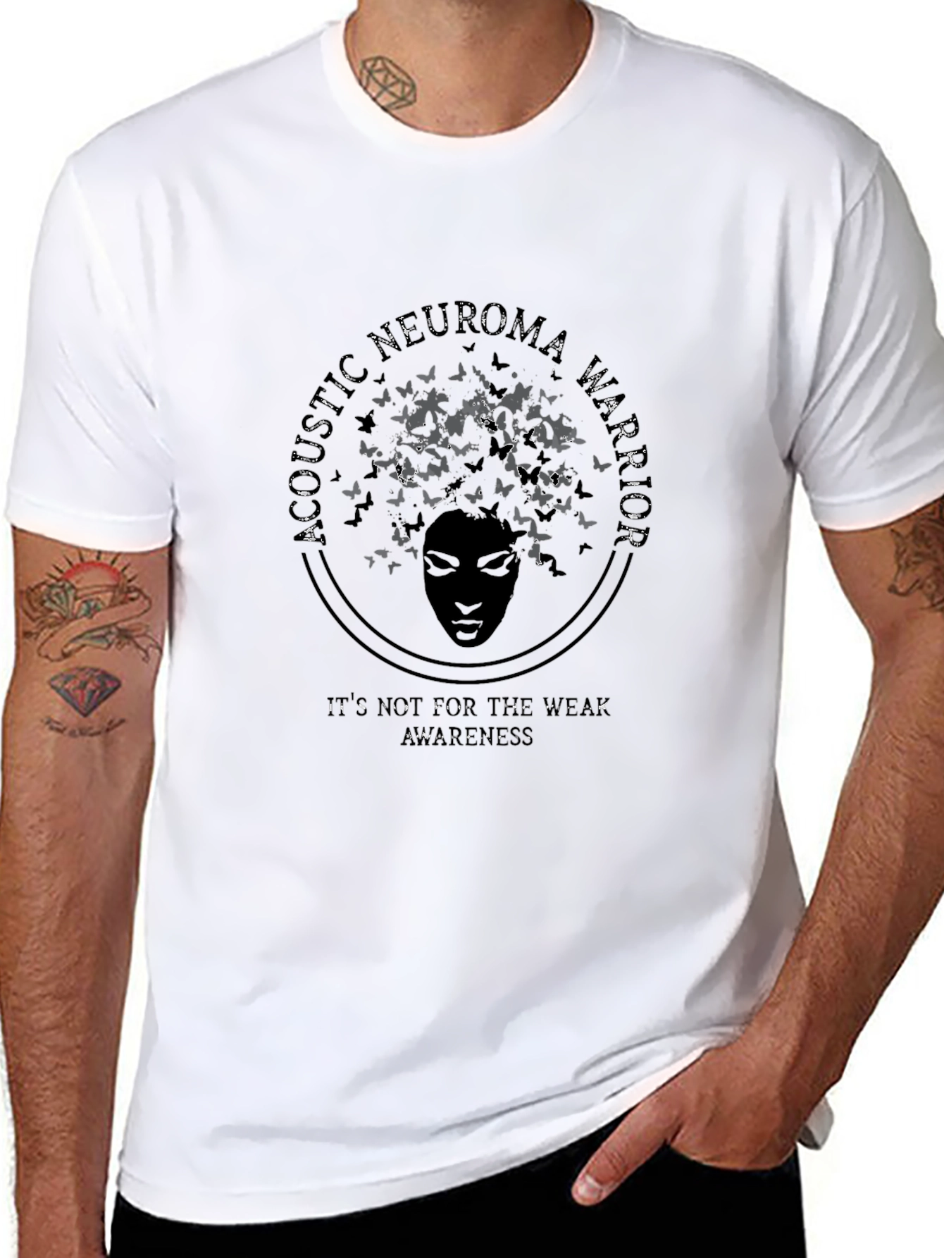 Camiseta Negra Con Diseño de Concientización