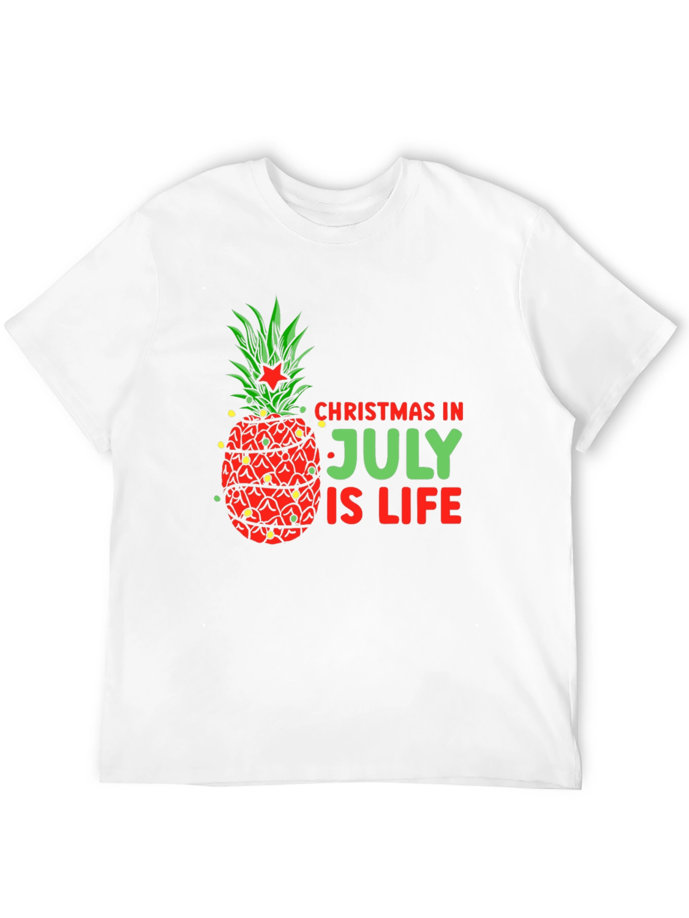 Camiseta Negra Navideña con Piña en Julio