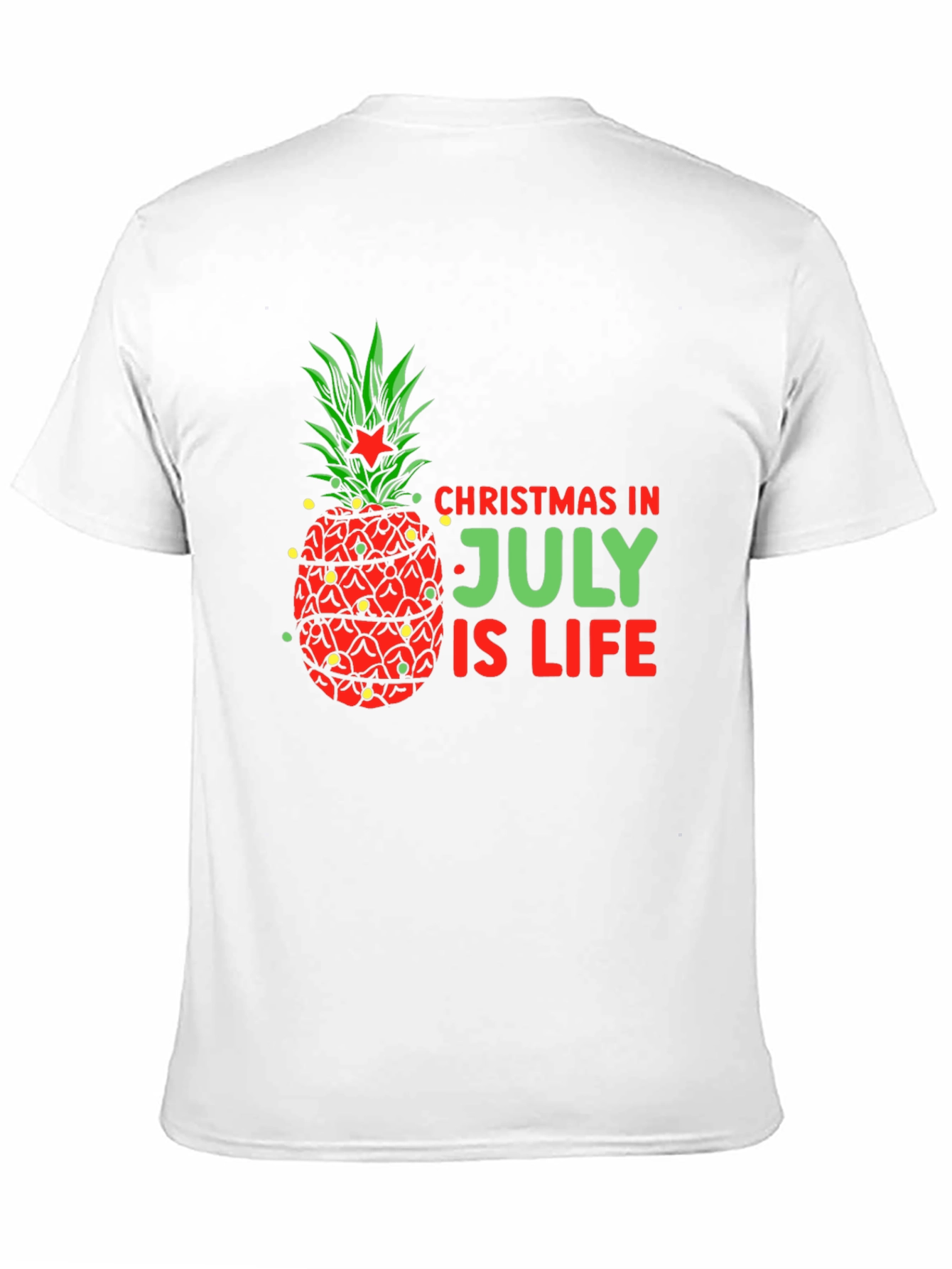 Camiseta Negra Navideña con Piña en Julio
