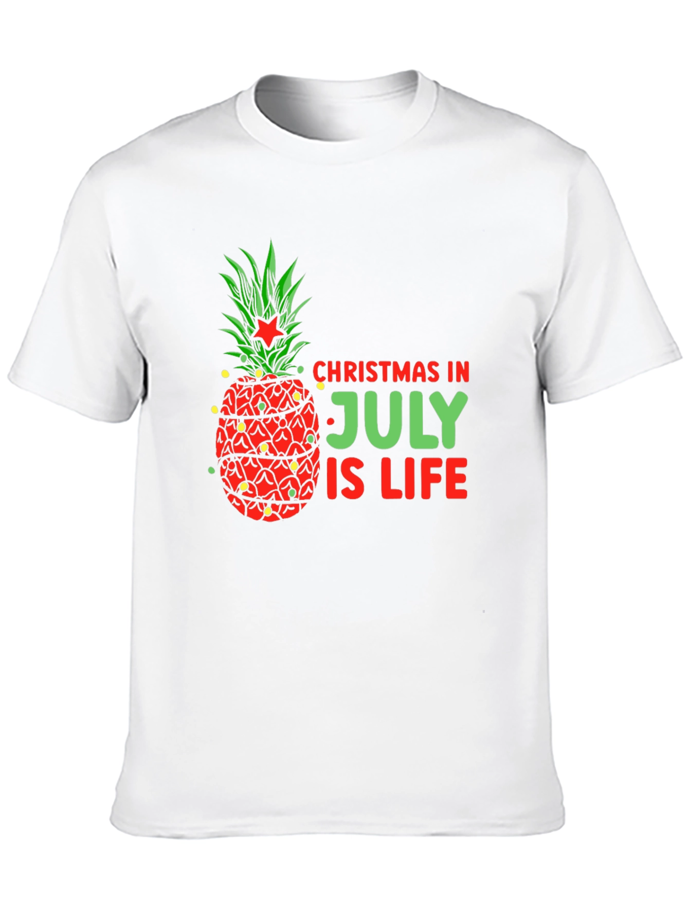 Camiseta Negra Navideña con Piña en Julio