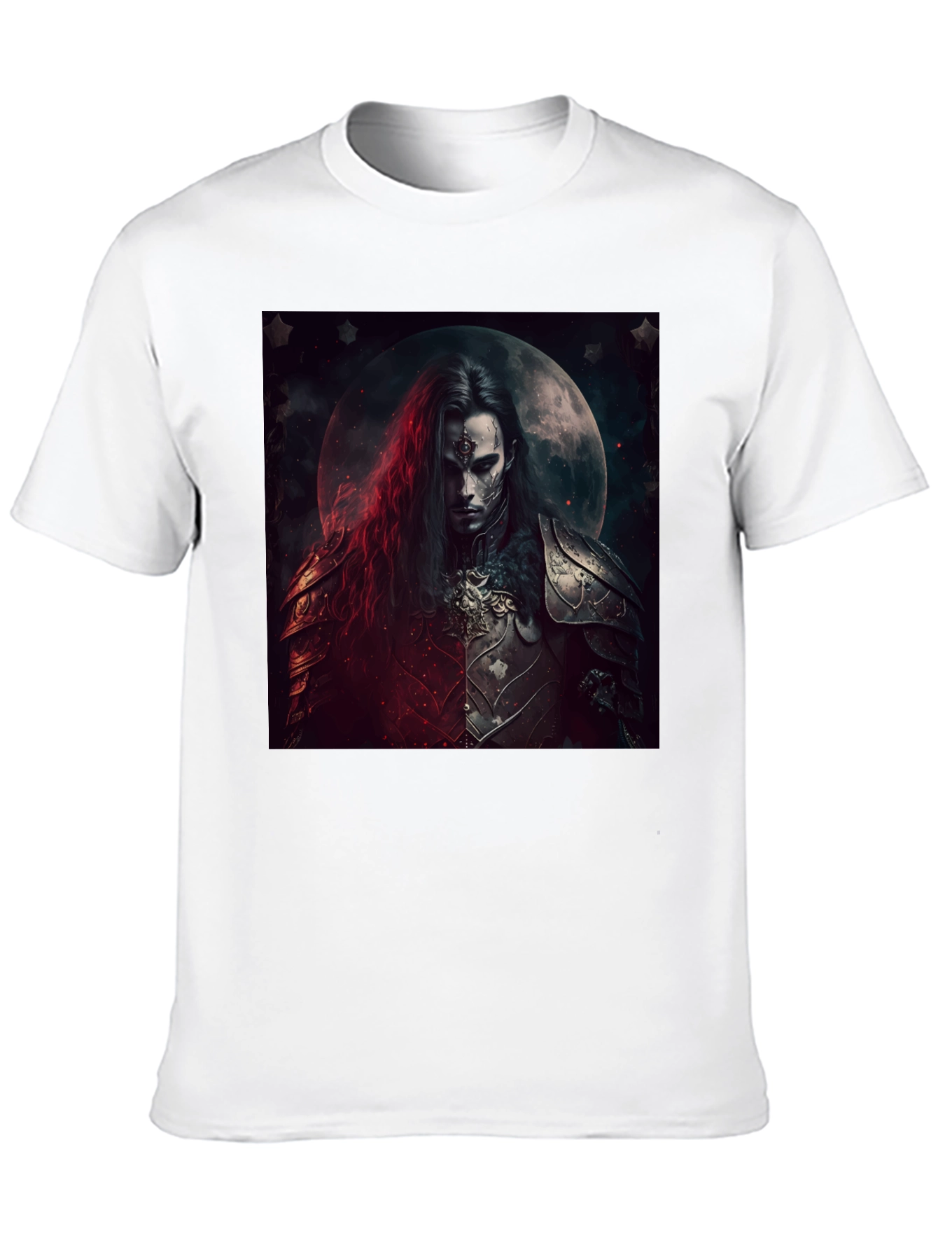 Camiseta Negra Guerrero Gótico Luna Llena