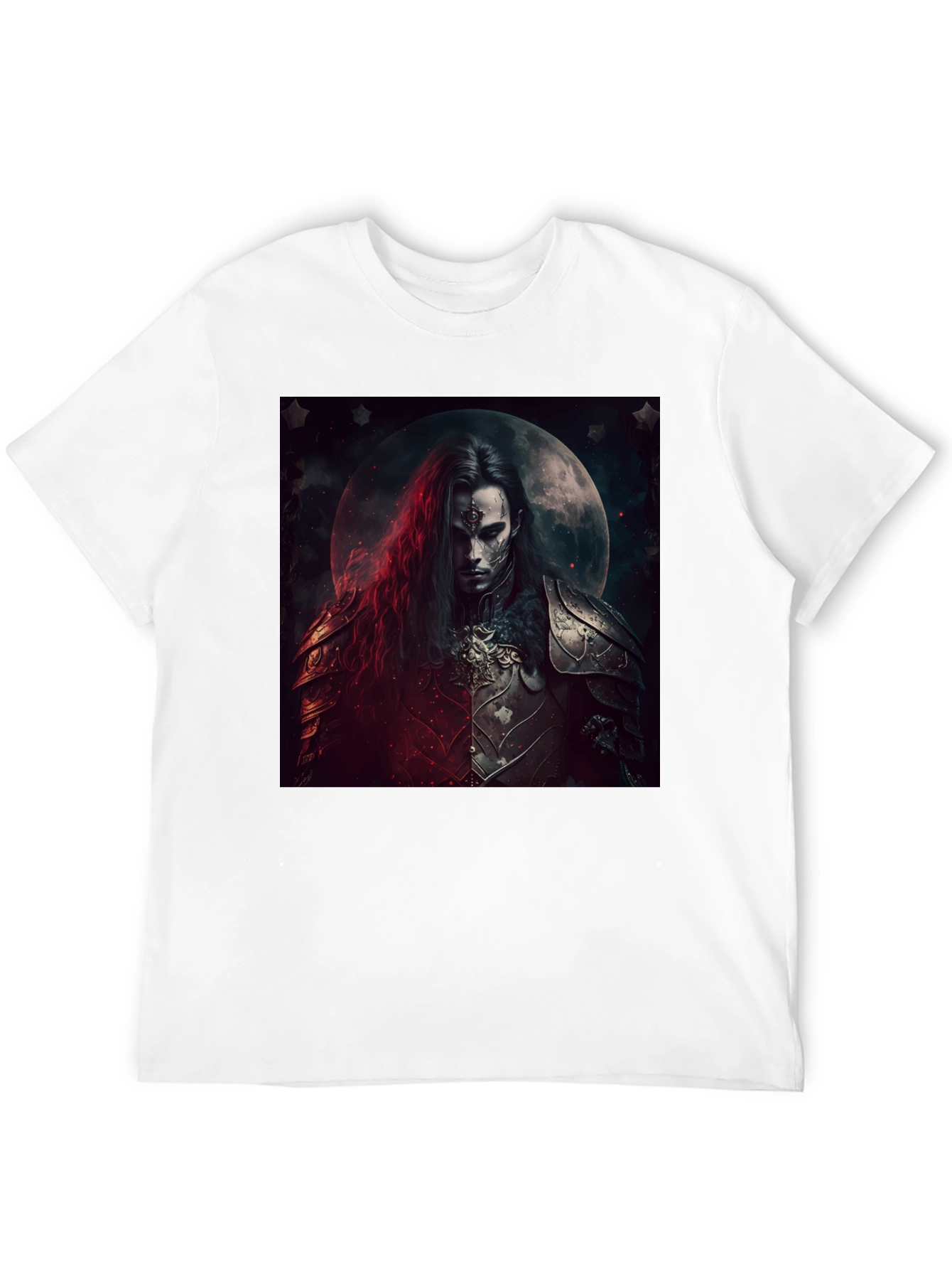 Camiseta Negra Guerrero Gótico Luna Llena