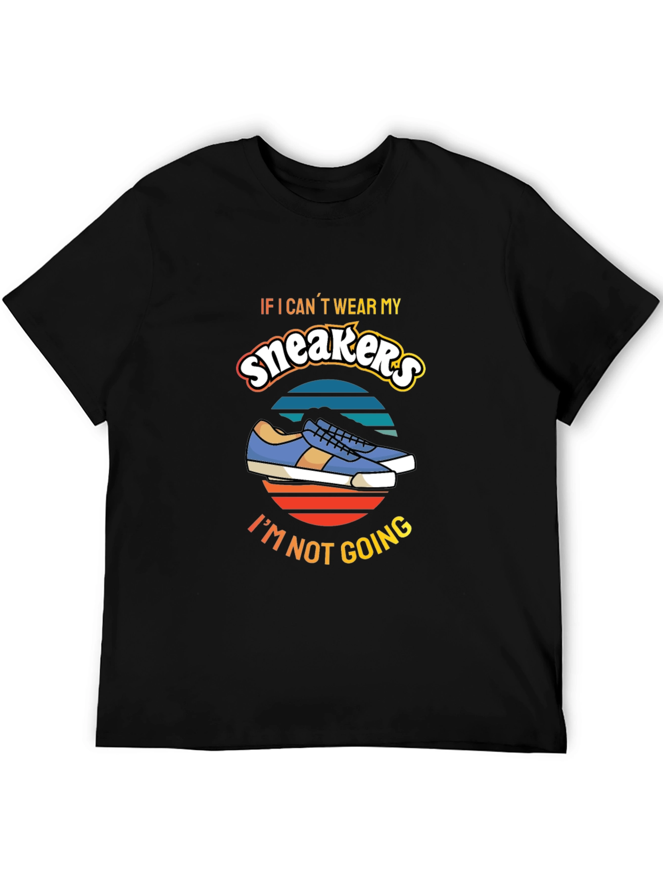Camiseta Negra con Diseño de Zapatillas Sneakers