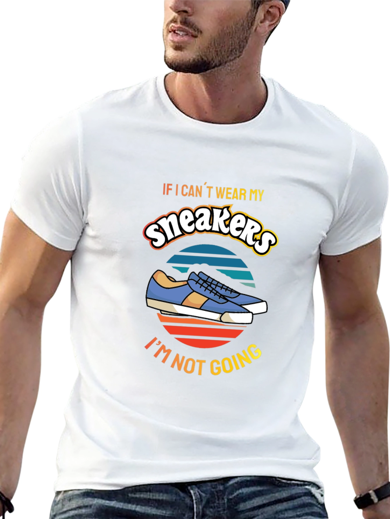Camiseta Negra con Diseño de Zapatillas Sneakers