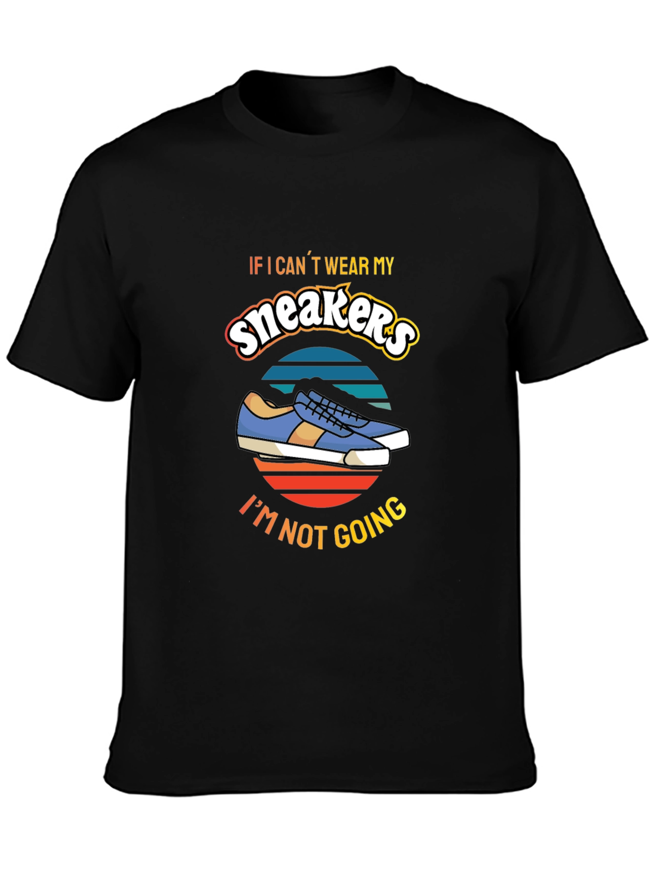 Camiseta Negra con Diseño de Zapatillas Sneakers