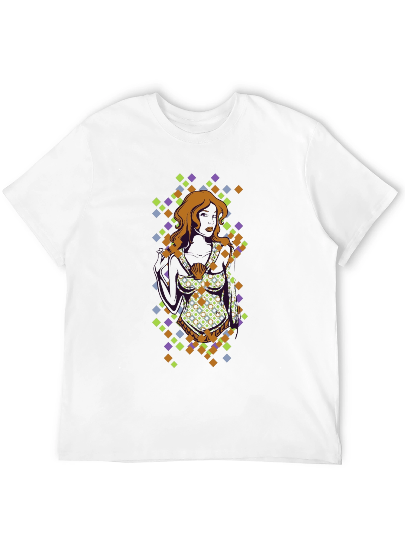 Camiseta Negra con Diseño Mujer y Diamantes