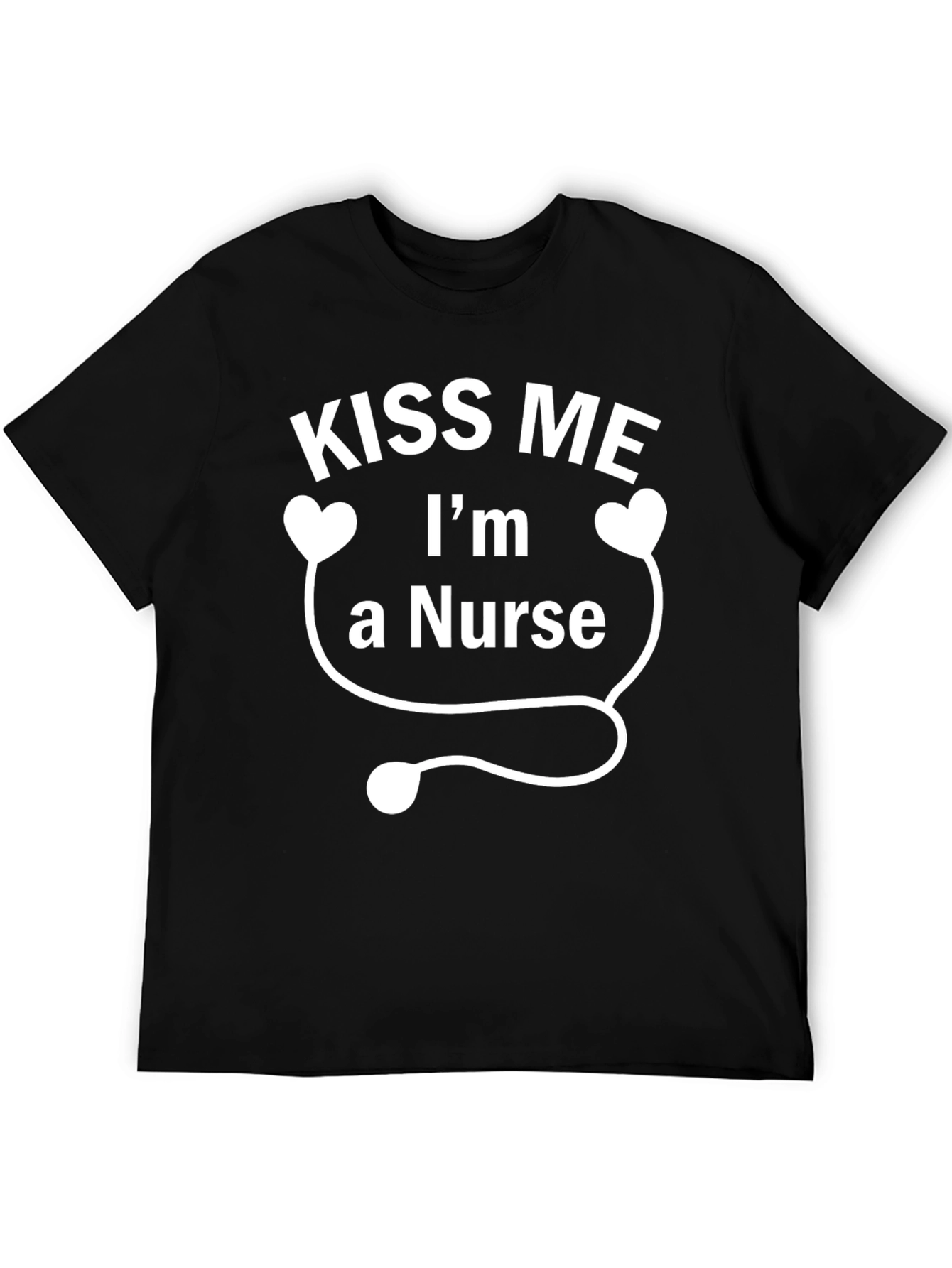 Camiseta Negra Divertida Kiss Me Im a Nurse