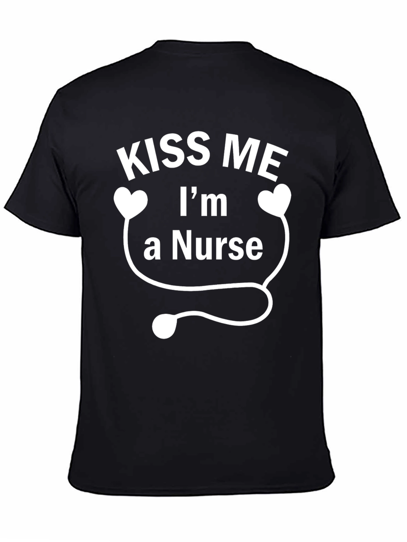 Camiseta Negra Divertida Kiss Me Im a Nurse