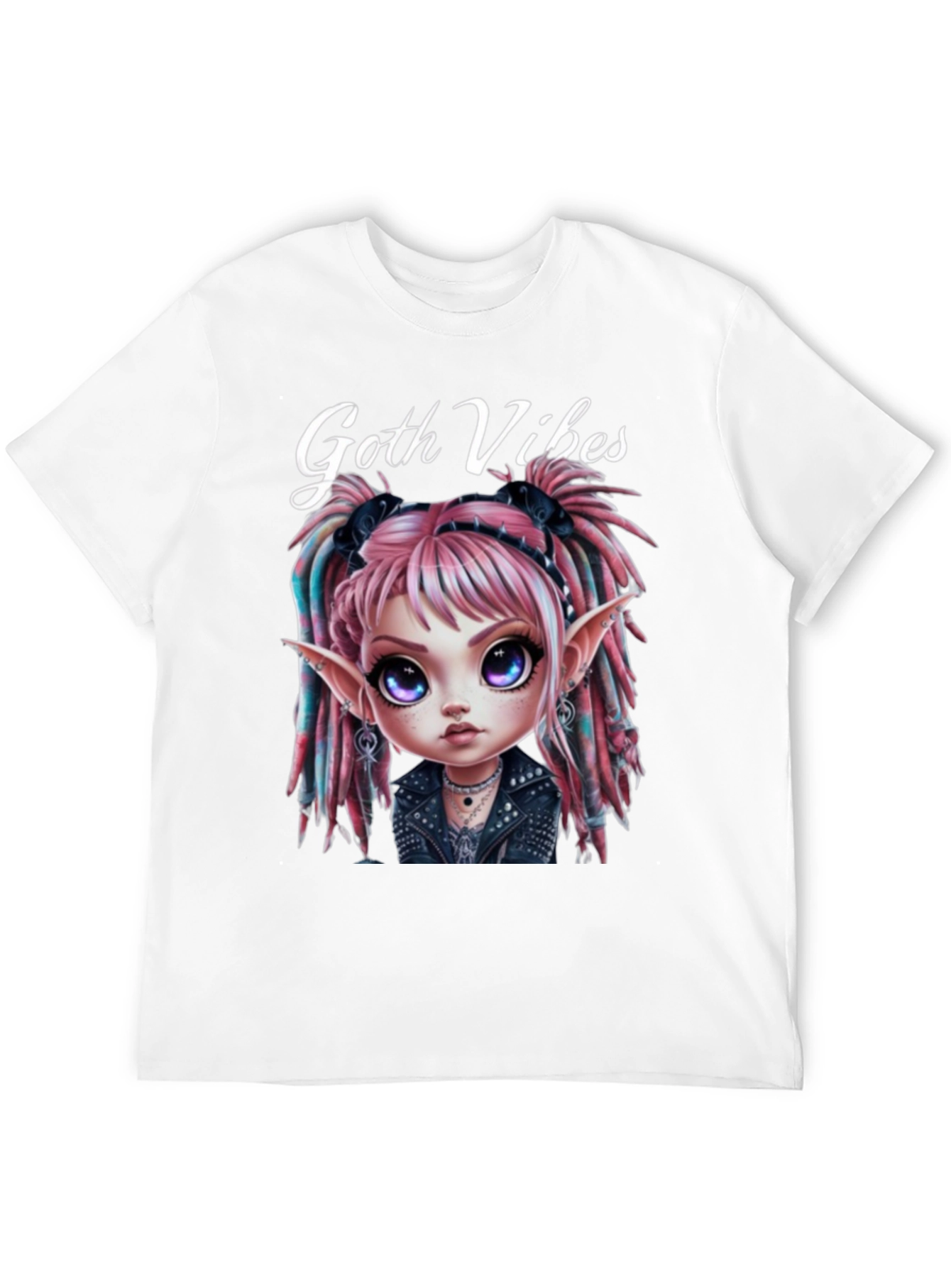 Camiseta Negra Goth Vibes Estilo Anime