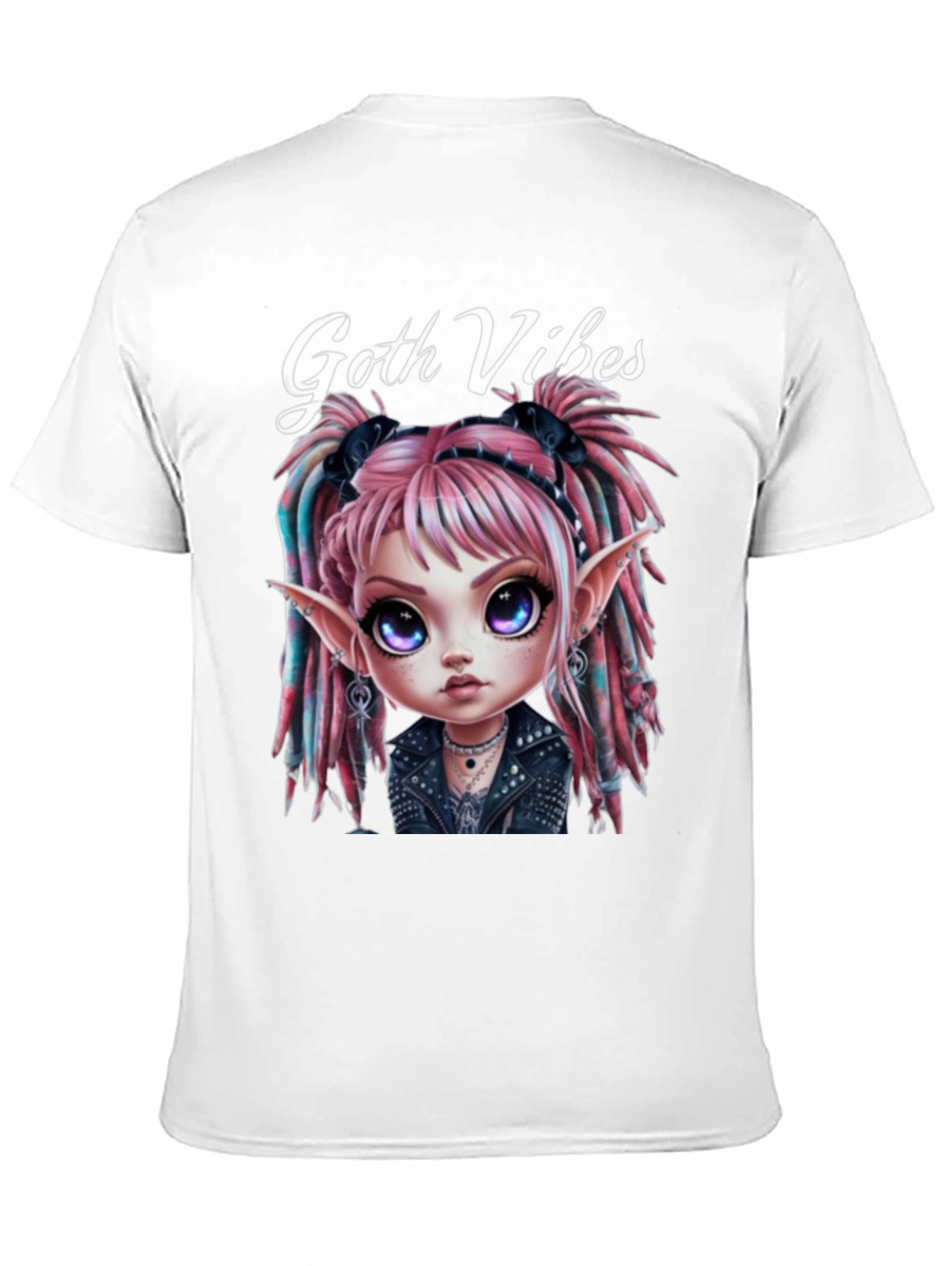 Camiseta Negra Goth Vibes Estilo Anime
