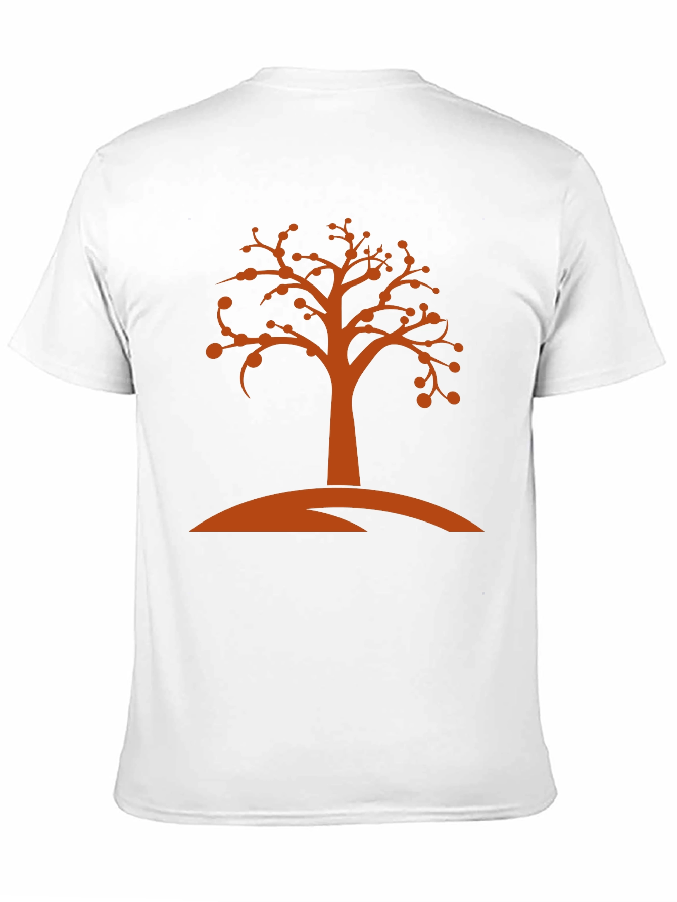 Camiseta Negra con Diseño de Árbol Naranja