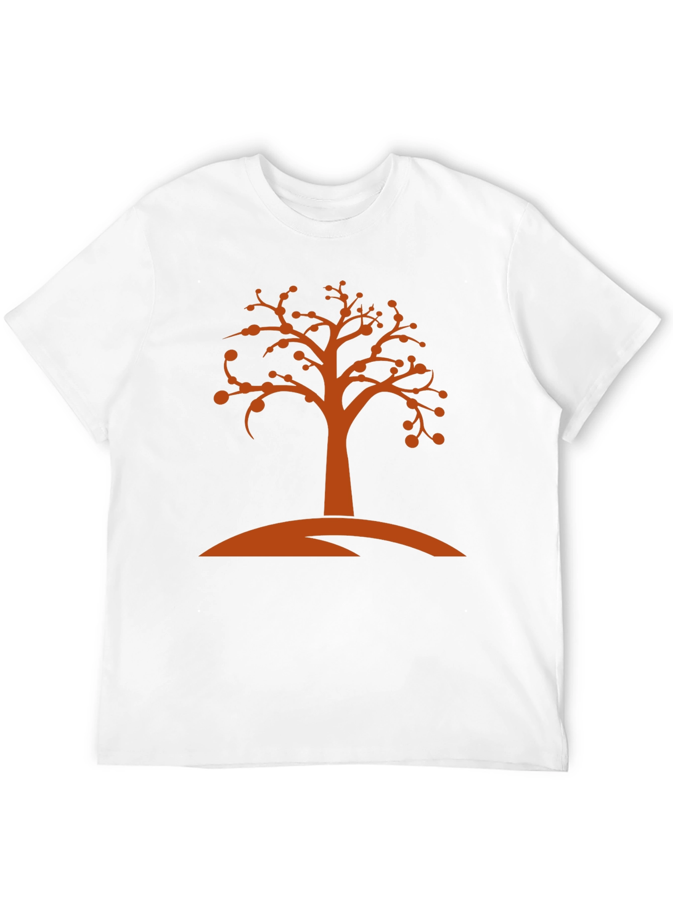 Camiseta Negra con Diseño de Árbol Naranja