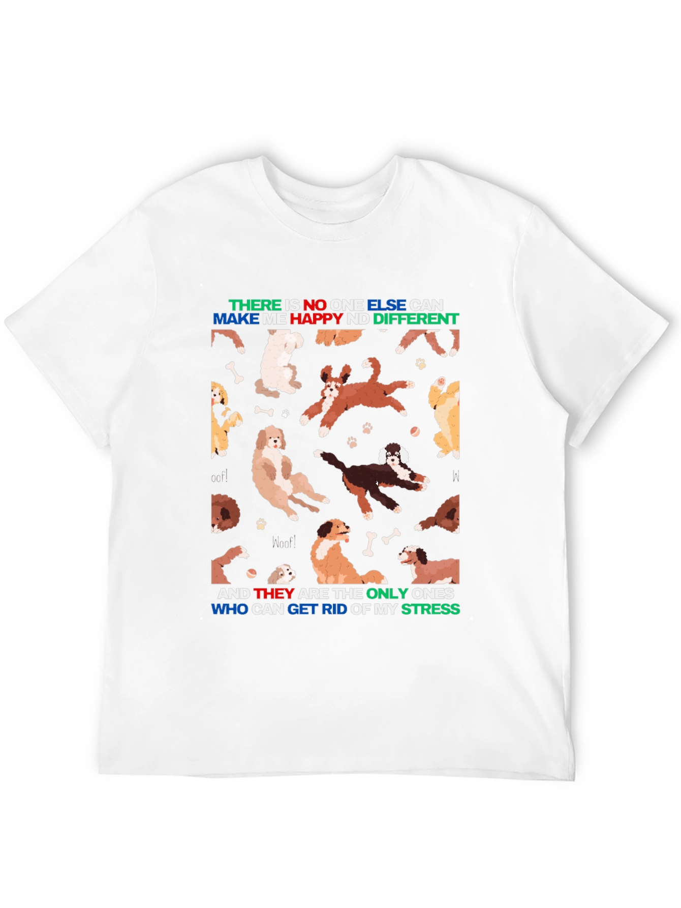 Camiseta Negra Diseño Perros y Frase Motivacional