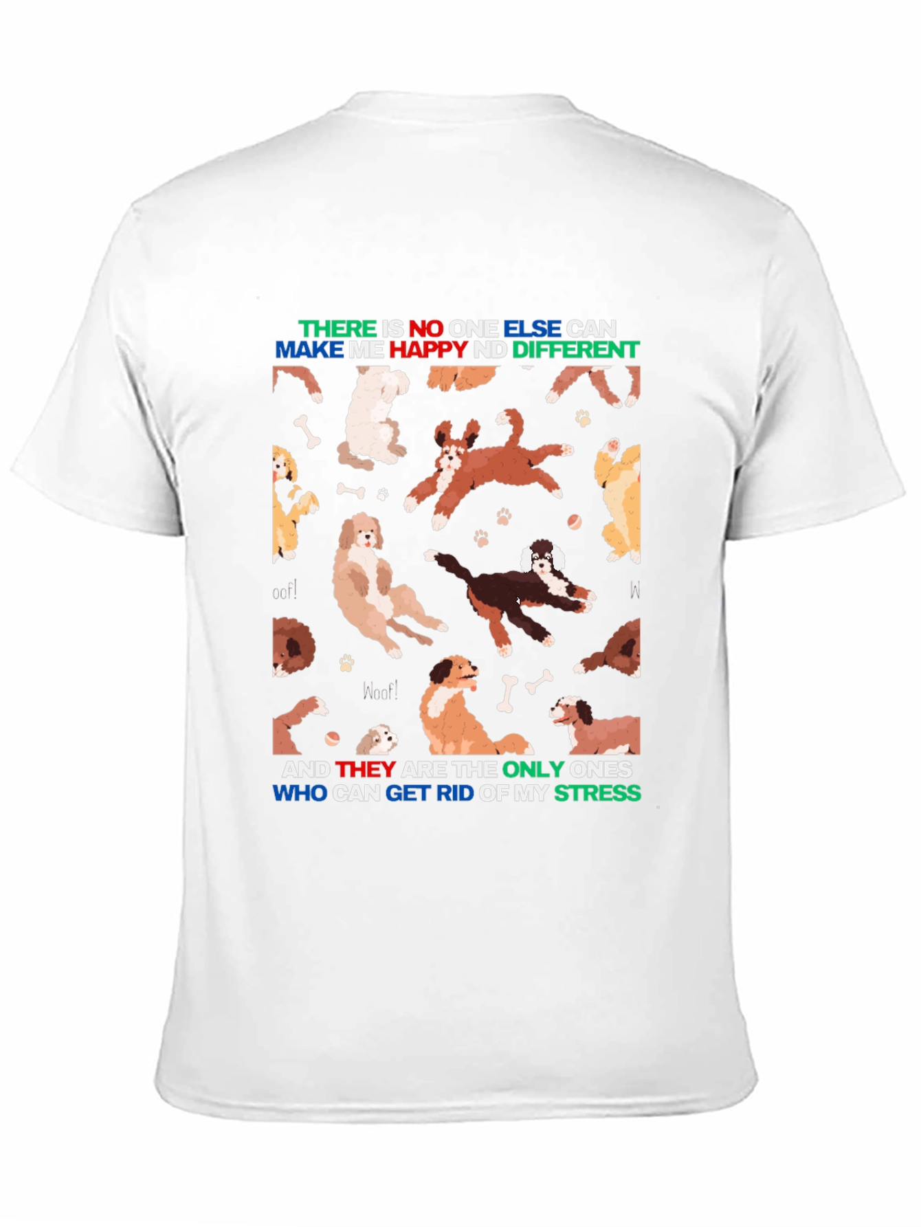 Camiseta Negra Diseño Perros y Frase Motivacional