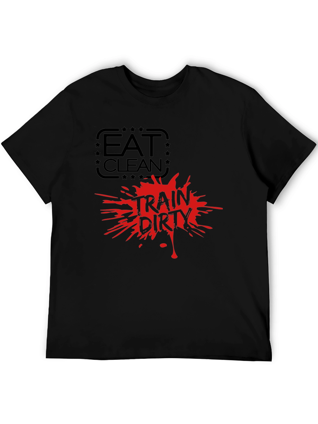 Camiseta Negra Hombre Eat Clean Train Dirty