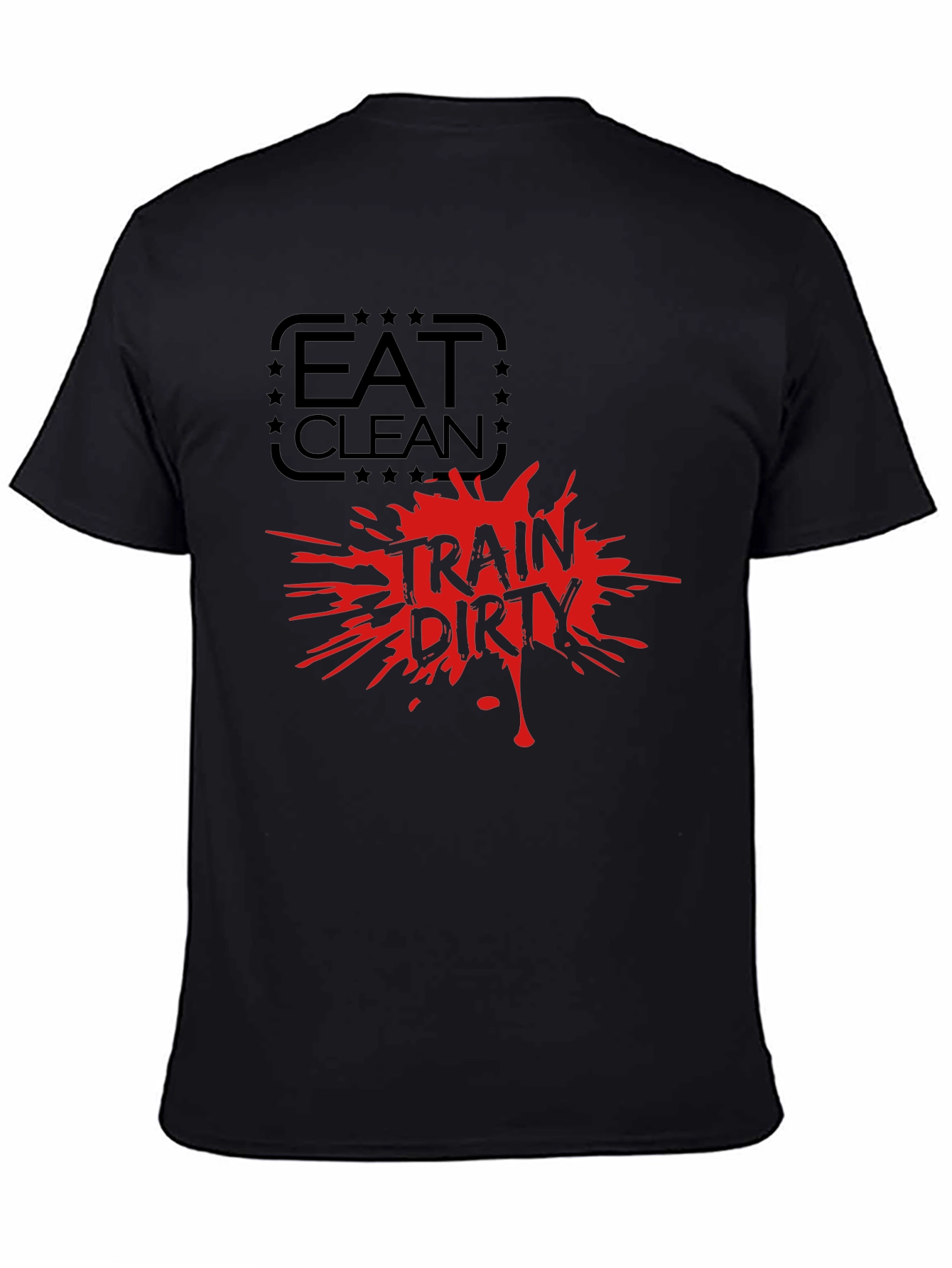 Camiseta Negra Hombre Eat Clean Train Dirty