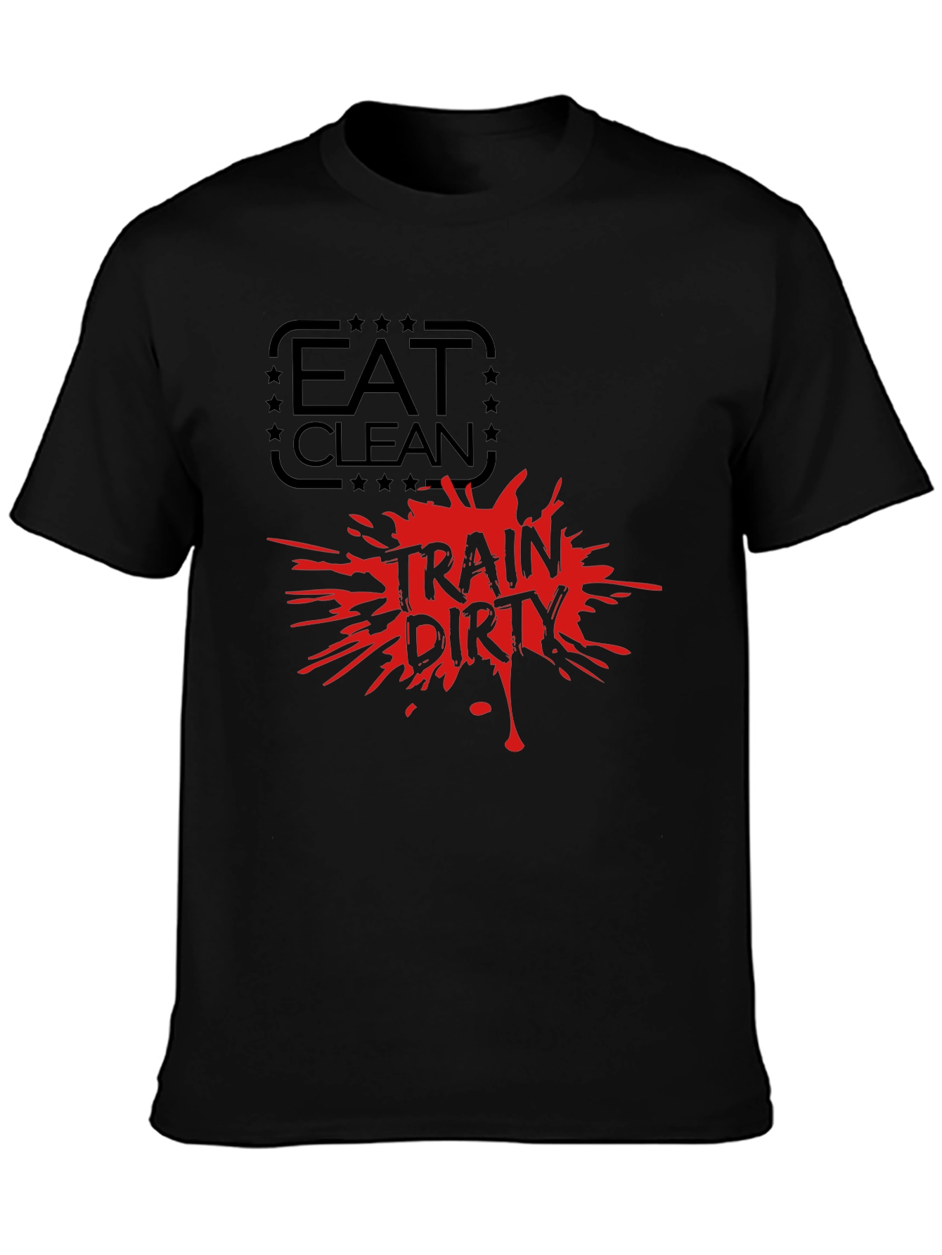 Camiseta Negra Hombre Eat Clean Train Dirty