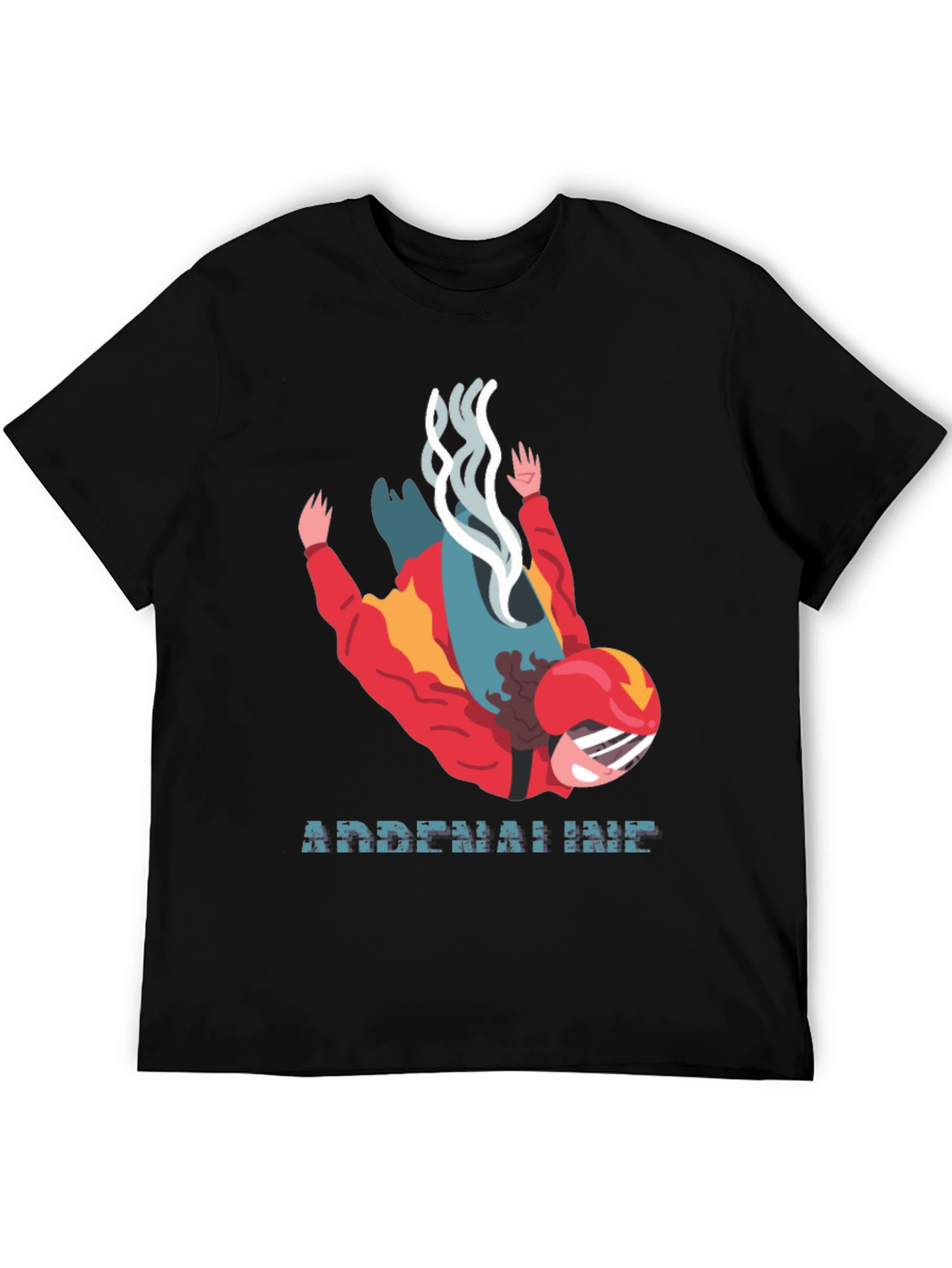 Camiseta Negra Adrenalina Paracaidismo
