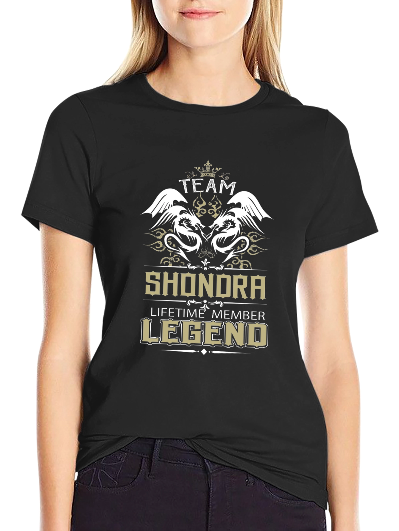 Camiseta Negra Personalizada Shondra Legend