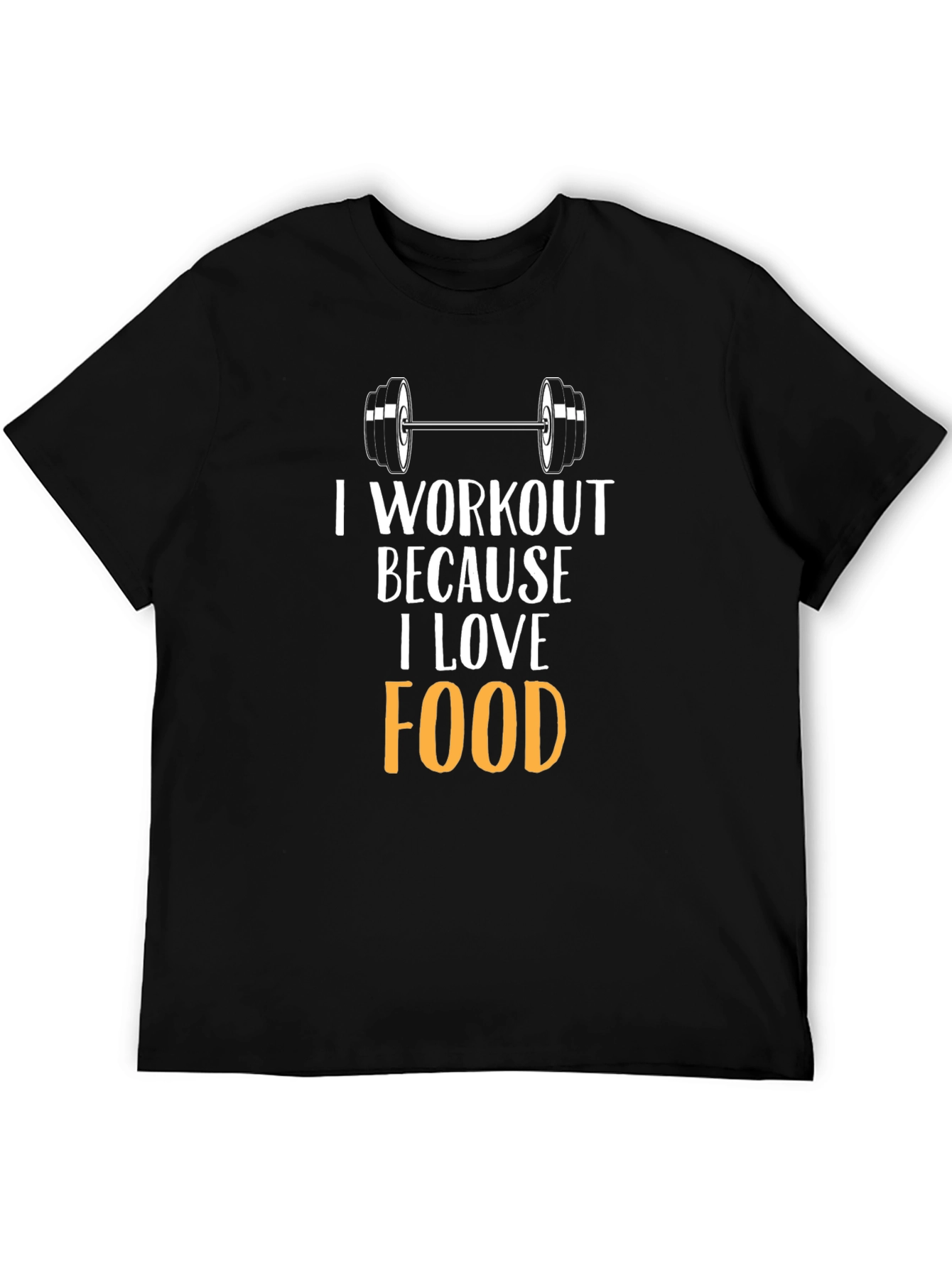 Camiseta Negra: Amo la Comida Entreno por Ella