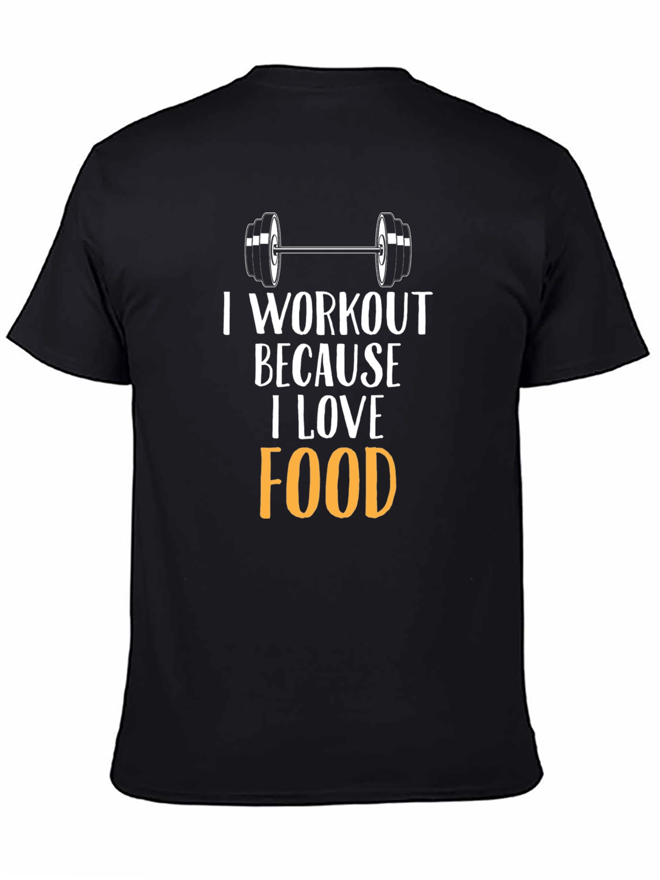 Camiseta Negra: Amo la Comida Entreno por Ella