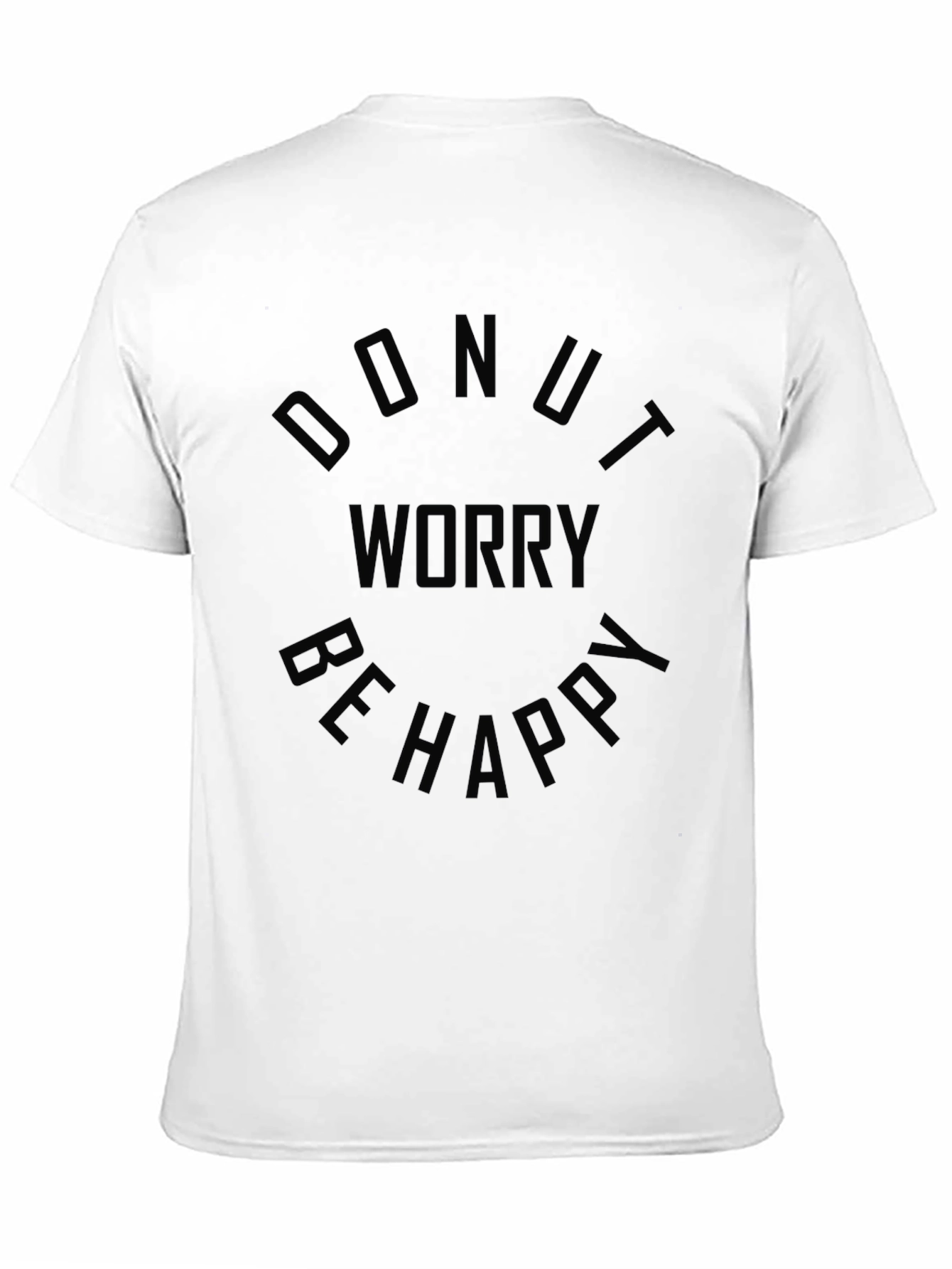 Camiseta Negra Hombre - Donut Worry Be Happy