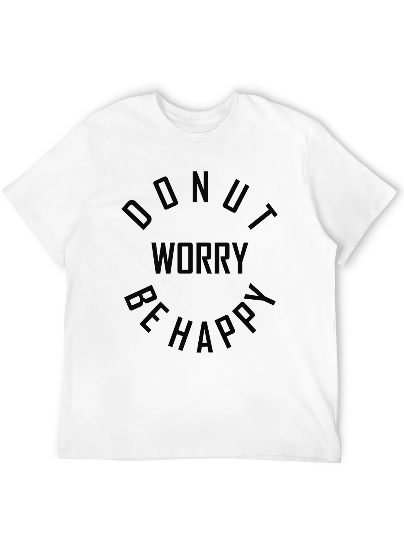 Camiseta Negra Hombre - Donut Worry Be Happy