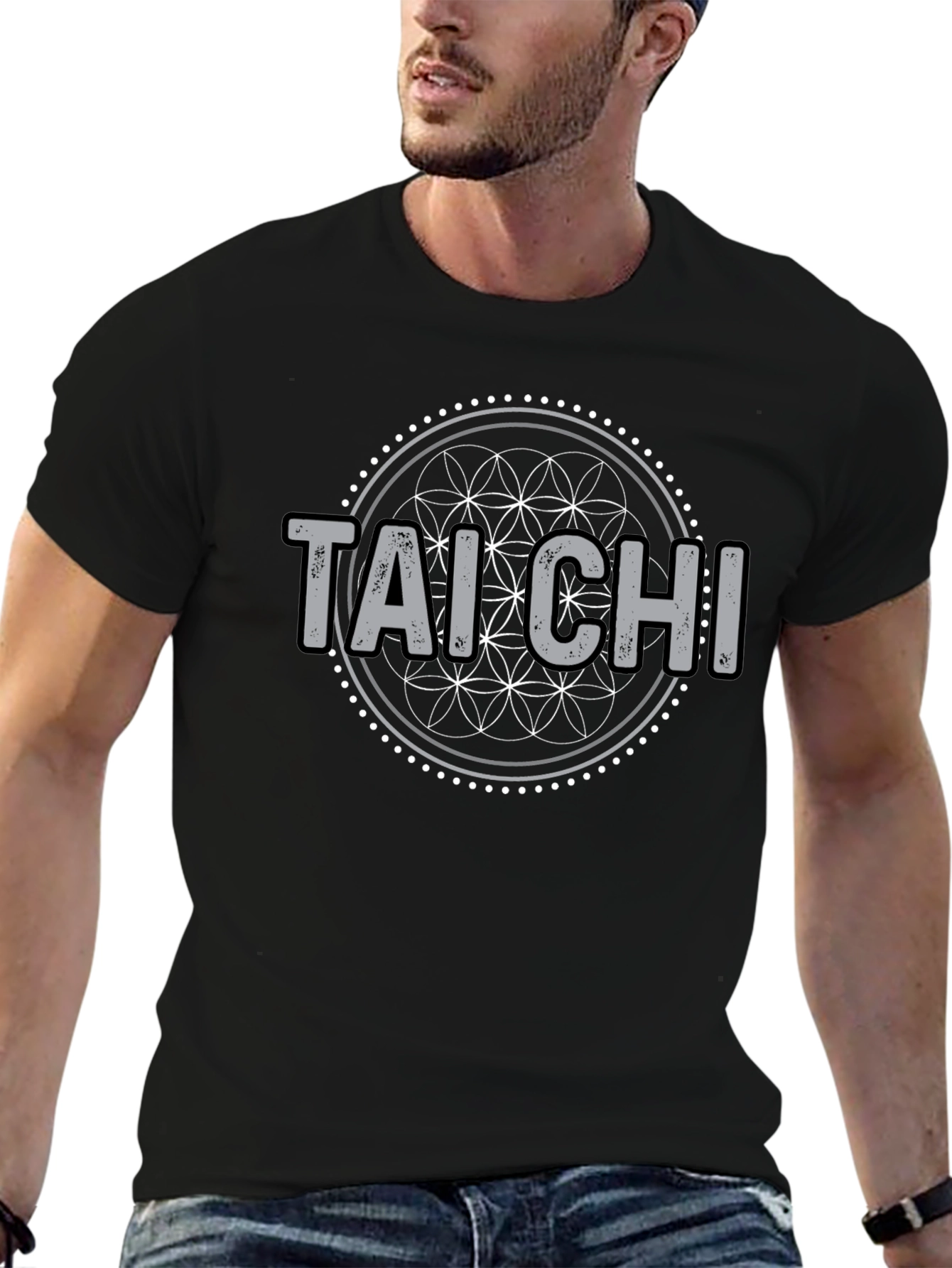 Camiseta Tai Chi Diseño Floral Hombre