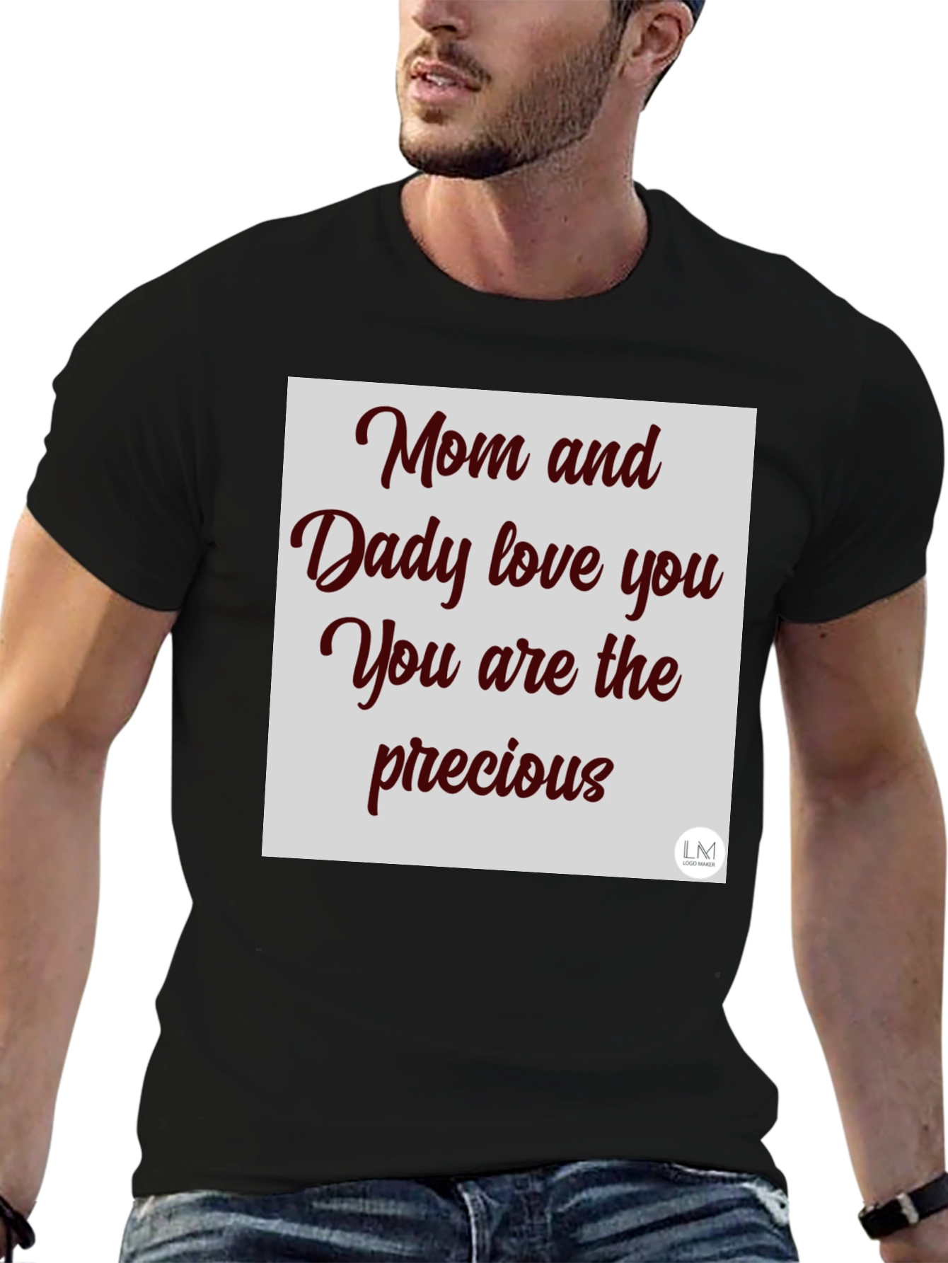 Camiseta Negra Mamá y Papá te Aman