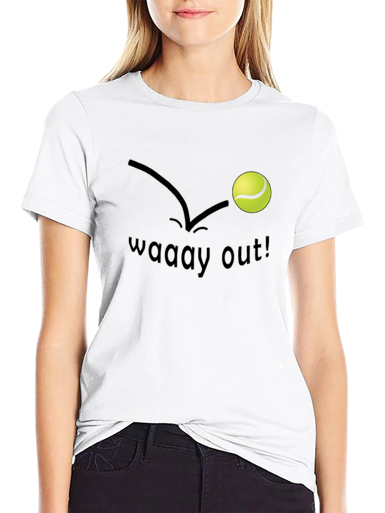 Camiseta Negra Hombre - Diseño Tennis Waay Out!