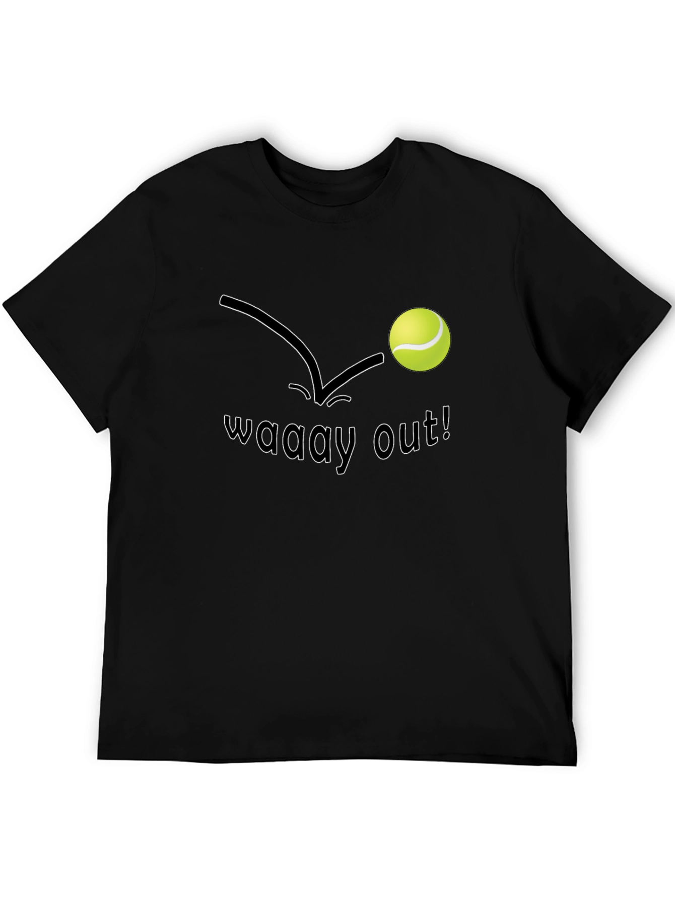 Camiseta Negra Hombre - Diseño Tennis Waay Out!