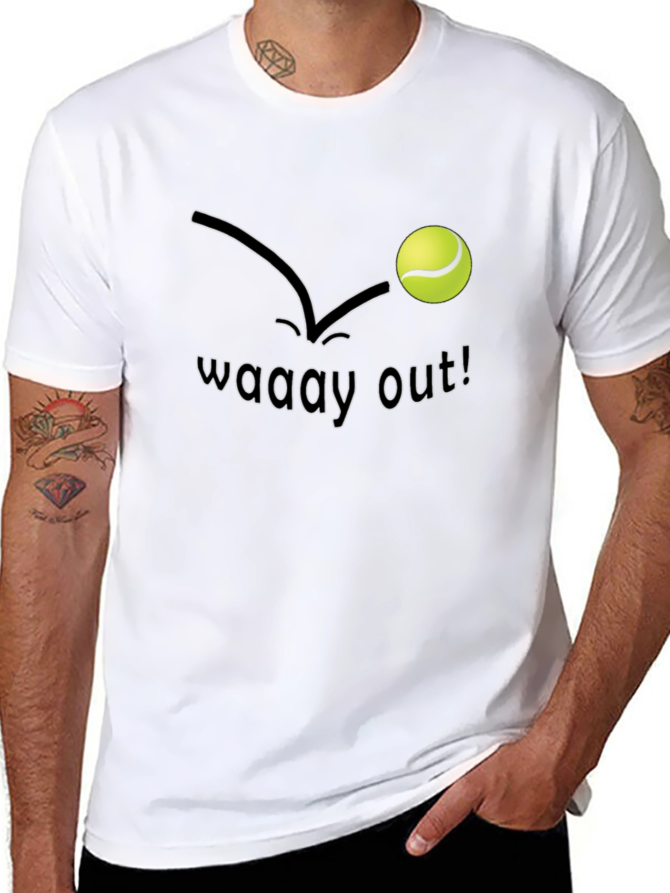 Camiseta Negra Hombre - Diseño Tennis Waay Out!