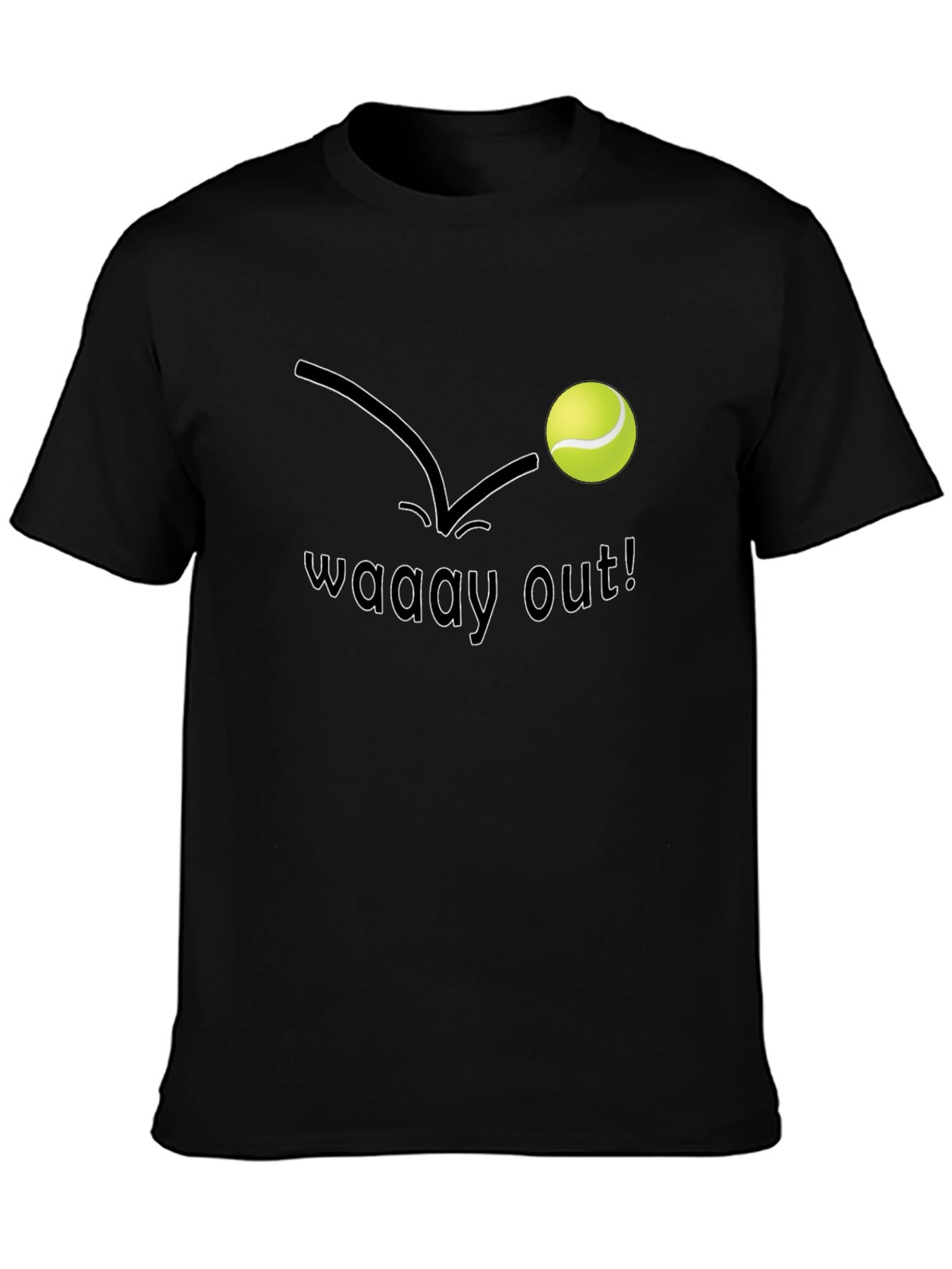 Camiseta Negra Hombre - Diseño Tennis Waay Out!