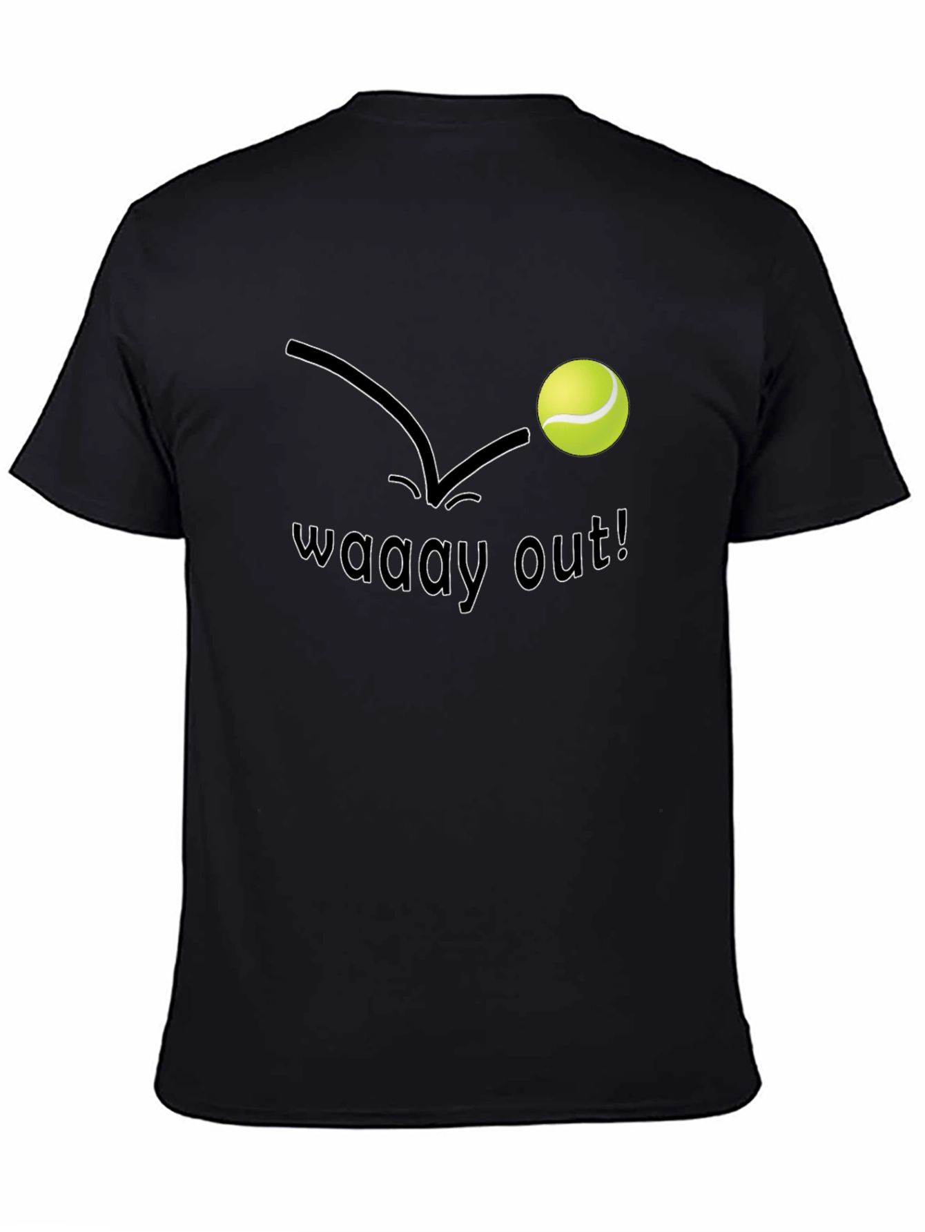 Camiseta Negra Hombre - Diseño Tennis Waay Out!