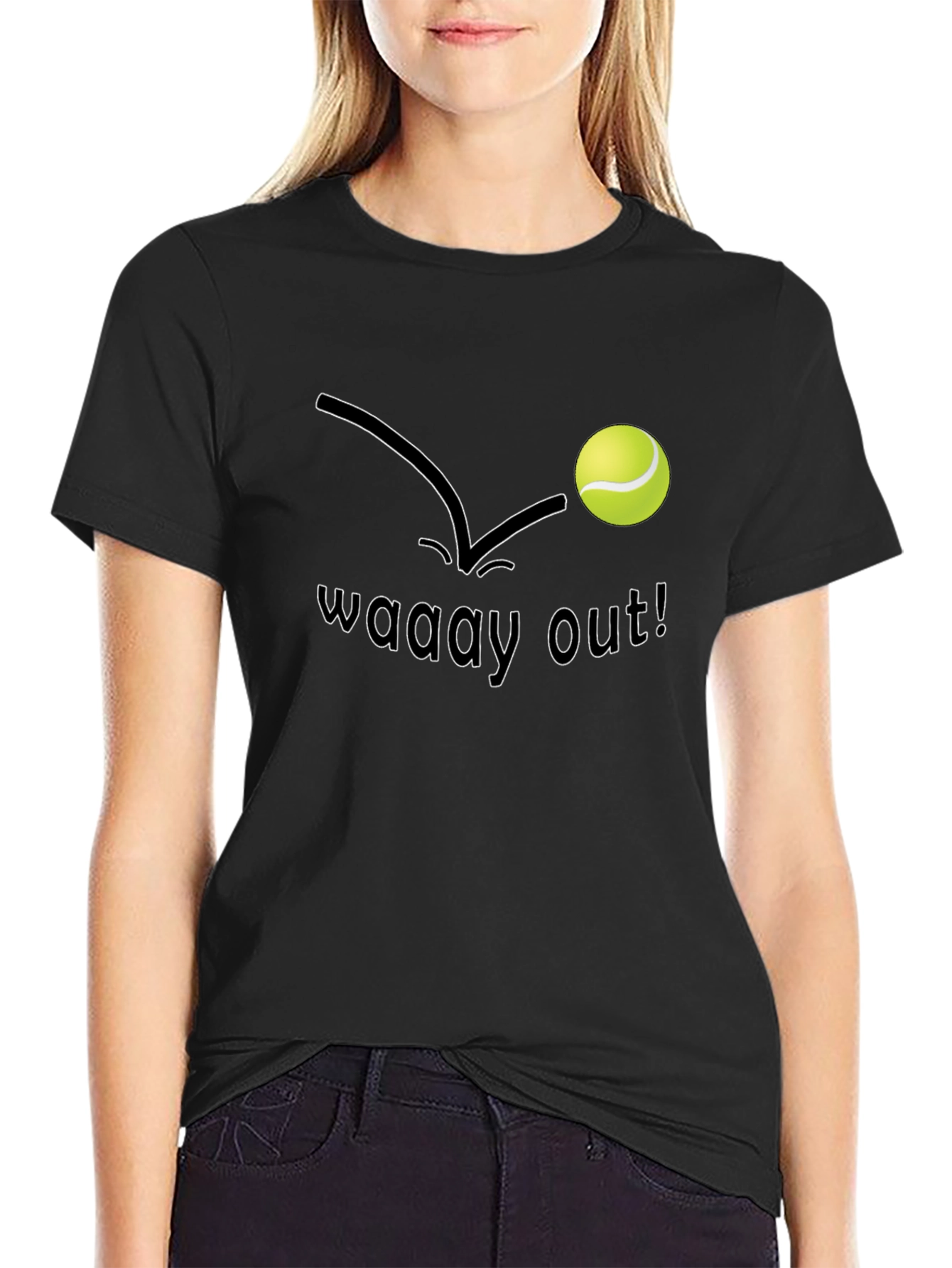 Camiseta Negra Hombre - Diseño Tennis Waay Out!