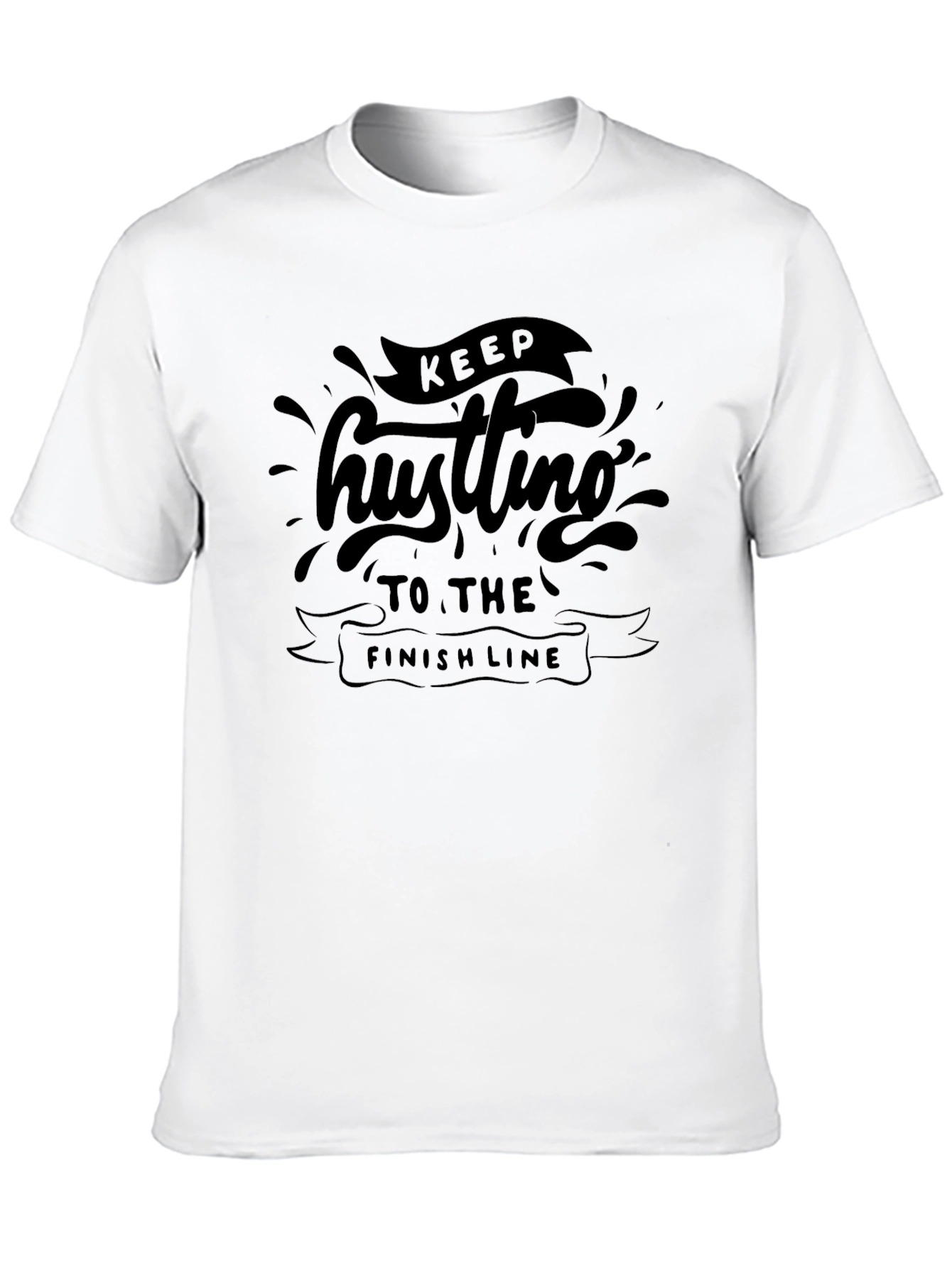 Camiseta Negra con Diseño Motivacional Keep Hustling