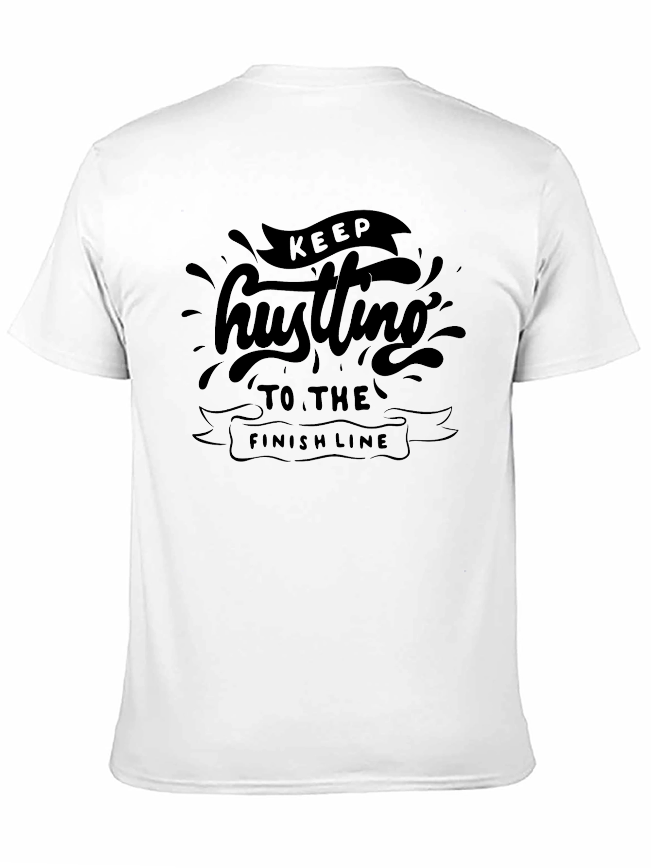 Camiseta Negra con Diseño Motivacional Keep Hustling