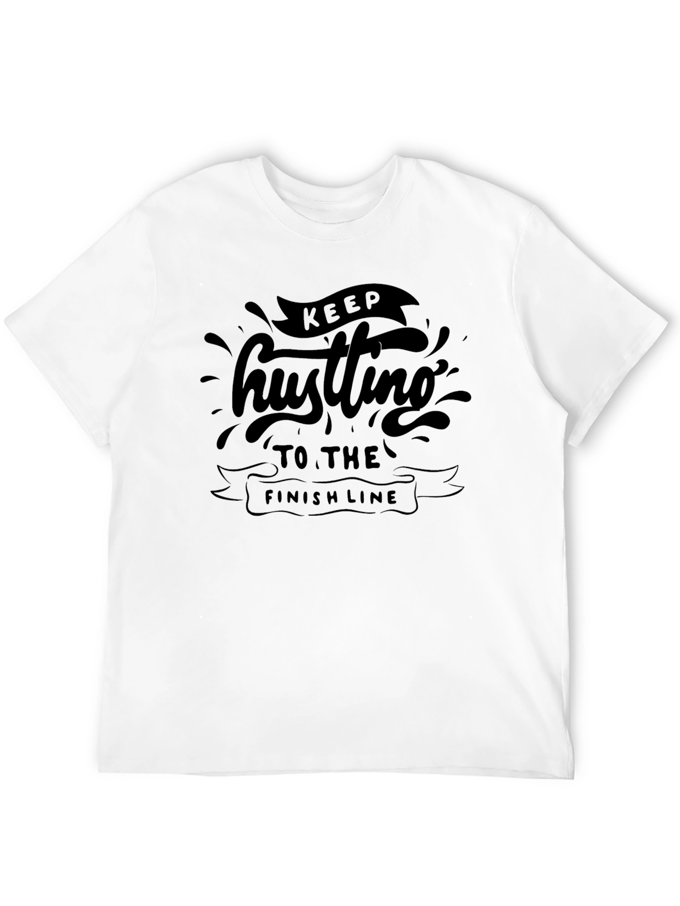 Camiseta Negra con Diseño Motivacional Keep Hustling